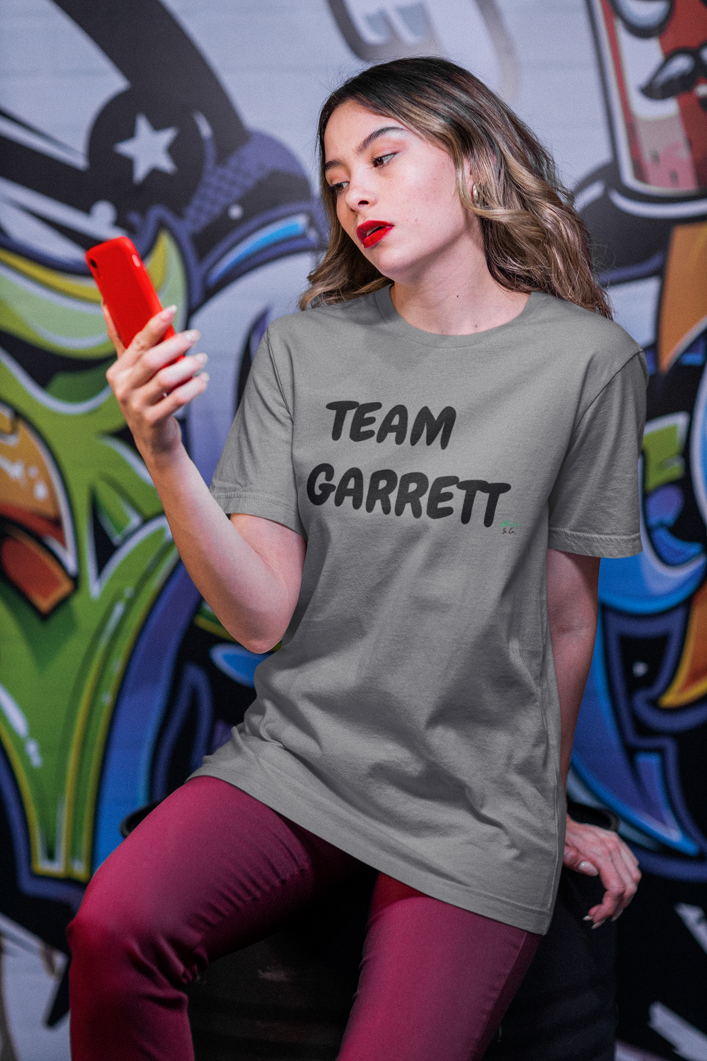TEAM GARRETT T-SHIRT HOCKEY PLAYER UNIQUE GRAPHIC UNISEX TEXT ONLY DESIGN SHIRT STREETWEAR FASHION OFF CAMPUS TEES OFF CAMPUS SERIES FOR HOCKEY TEAM FANS T-SHIRT GARRETT GRAHAM CHARACTER TEES GIFTS FOR WOMEN