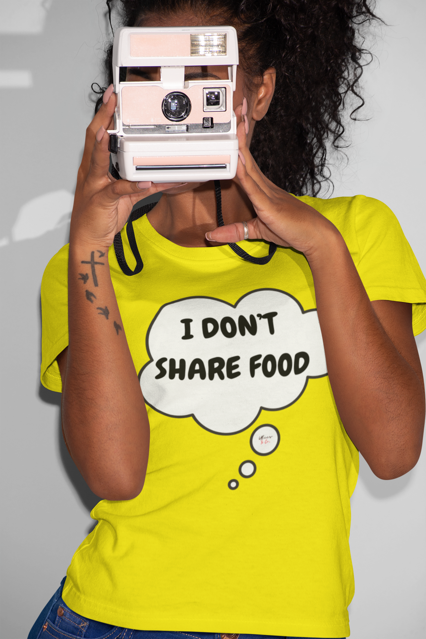 I DON'T SHARE FOOD T-SHIRT IN THOUGHT BUBBLE UNISEX TSHIRT FUNNY SAYINGS T SHIRT SARCASTIC SAYINGS T-SHIRT