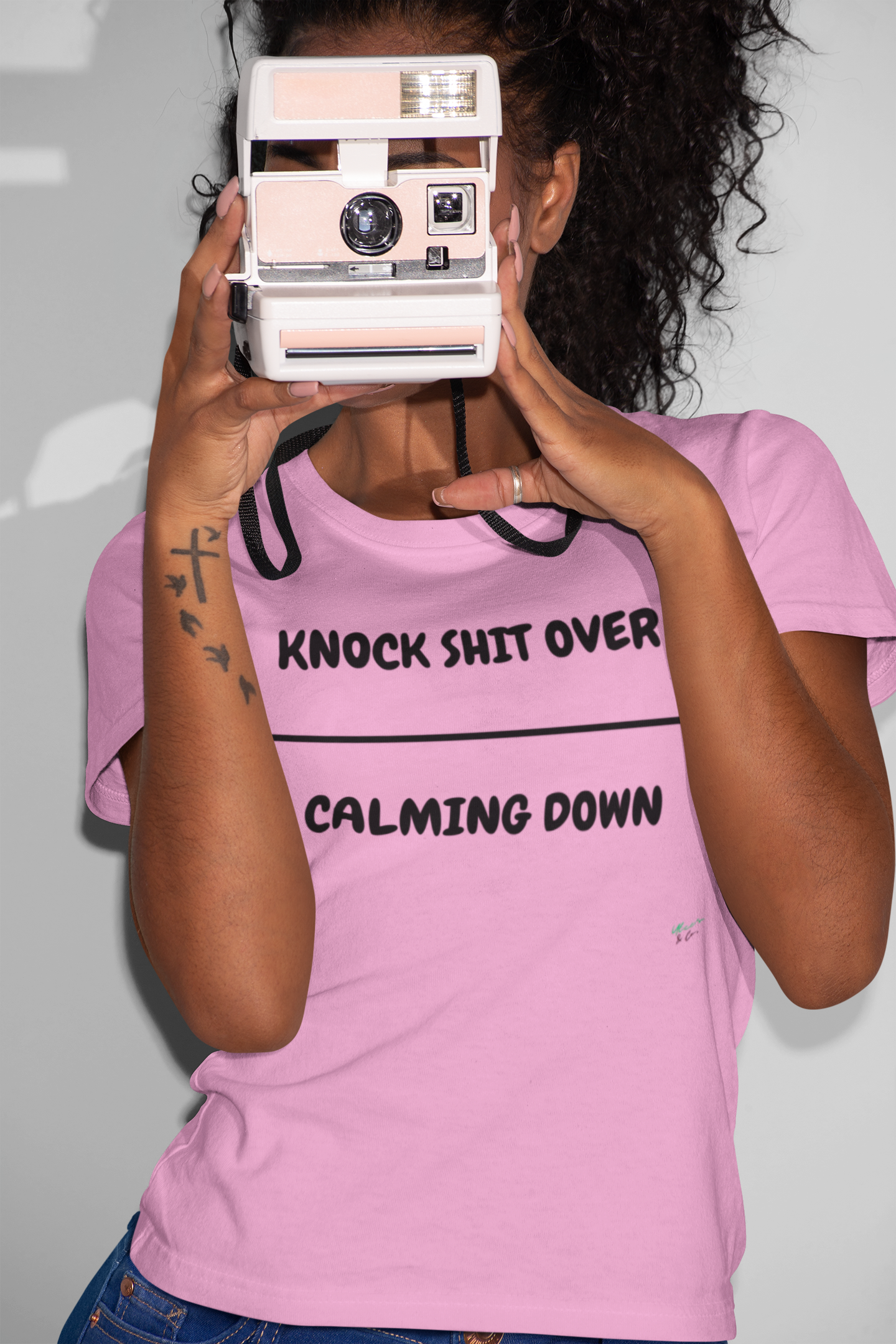 KNOCK SHIT OVER OVER CALMING DOWN T-SHIRT IN GRAPHIC UNISEX TSHIRT FUNNY SAYINGS T SHIRT SARCASTIC SAYINGS T-SHIRT SARCASM TEES GIFTS FOR WOMEN GIFT FOR MEN