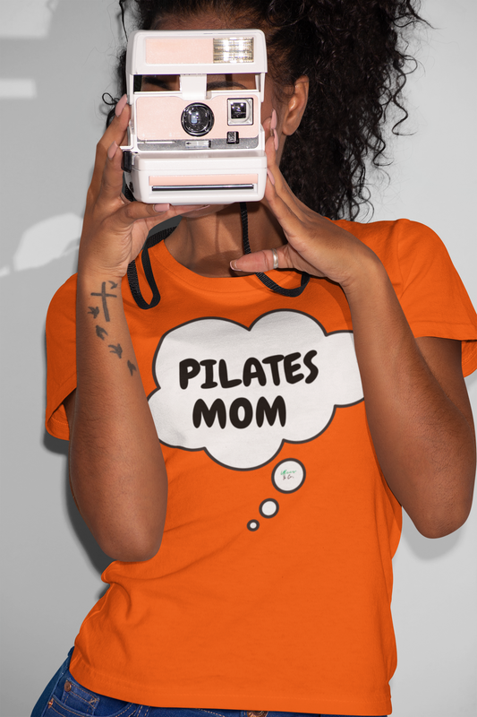 PILATES T-SHIRT PILATES MOM GRAPHIC UNISEX T-SHIRT PILATES TEE FOR MOTHERS IN THOUGHT BUBBLE EXERCISE SHIRTS FOR WOMEN BIRTHDAY TEE FOR MOM UNIQUE GIFT FOR HER GIFT FOR MOM