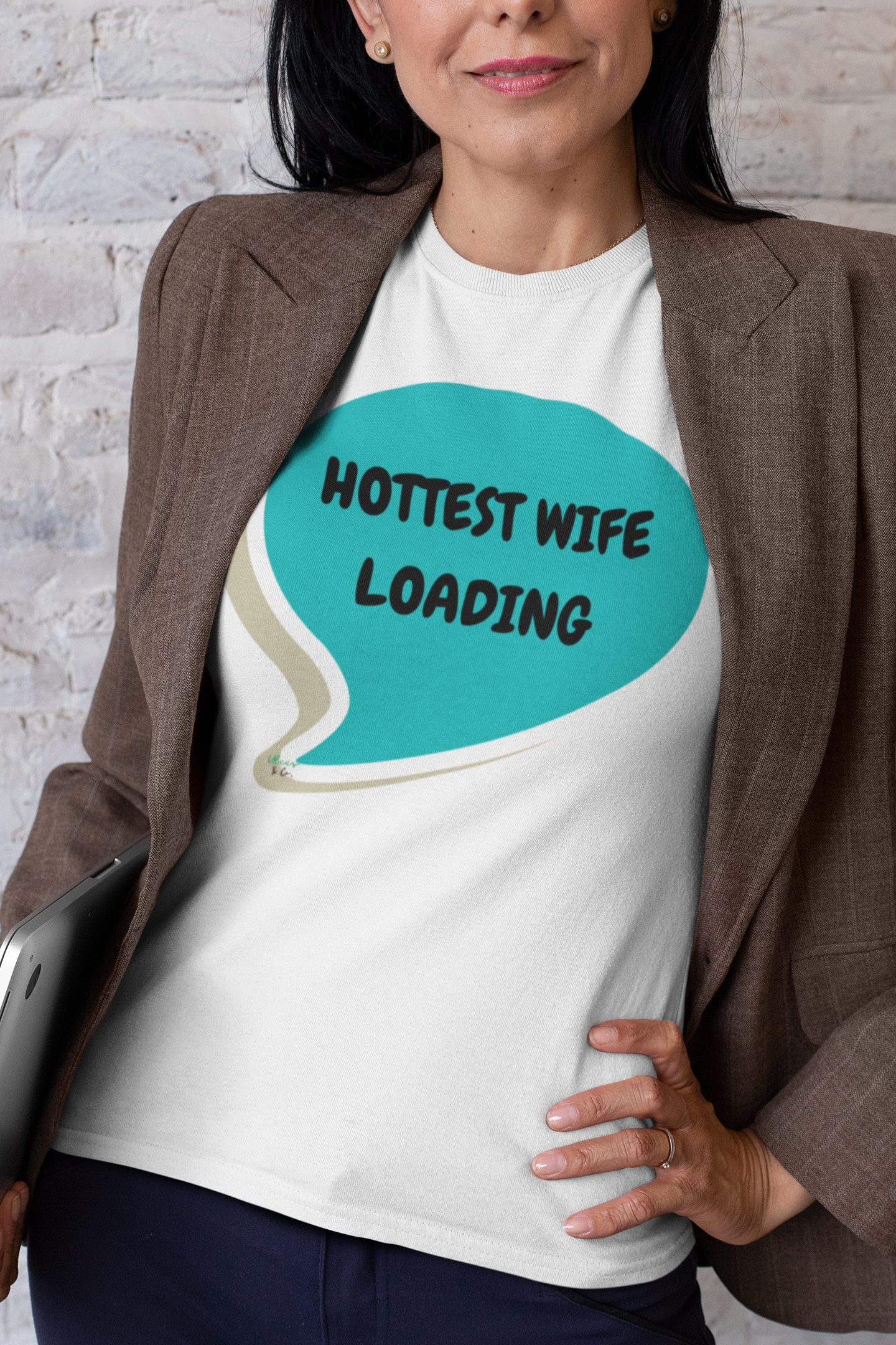 HOTTEST WIFE LOADING T-SHIRT IN SPEECH BUBBLE GRAPHIC UNISEX T-SHIRT BRIDAL GIFT FOR BRIDE TO BE SHIRTS FOR BRIDAL SHOWER TEES FOR WEDDING GIFTS FOR WOMEN CELEBRATE WIFE SHIRTS FOR WOMEN