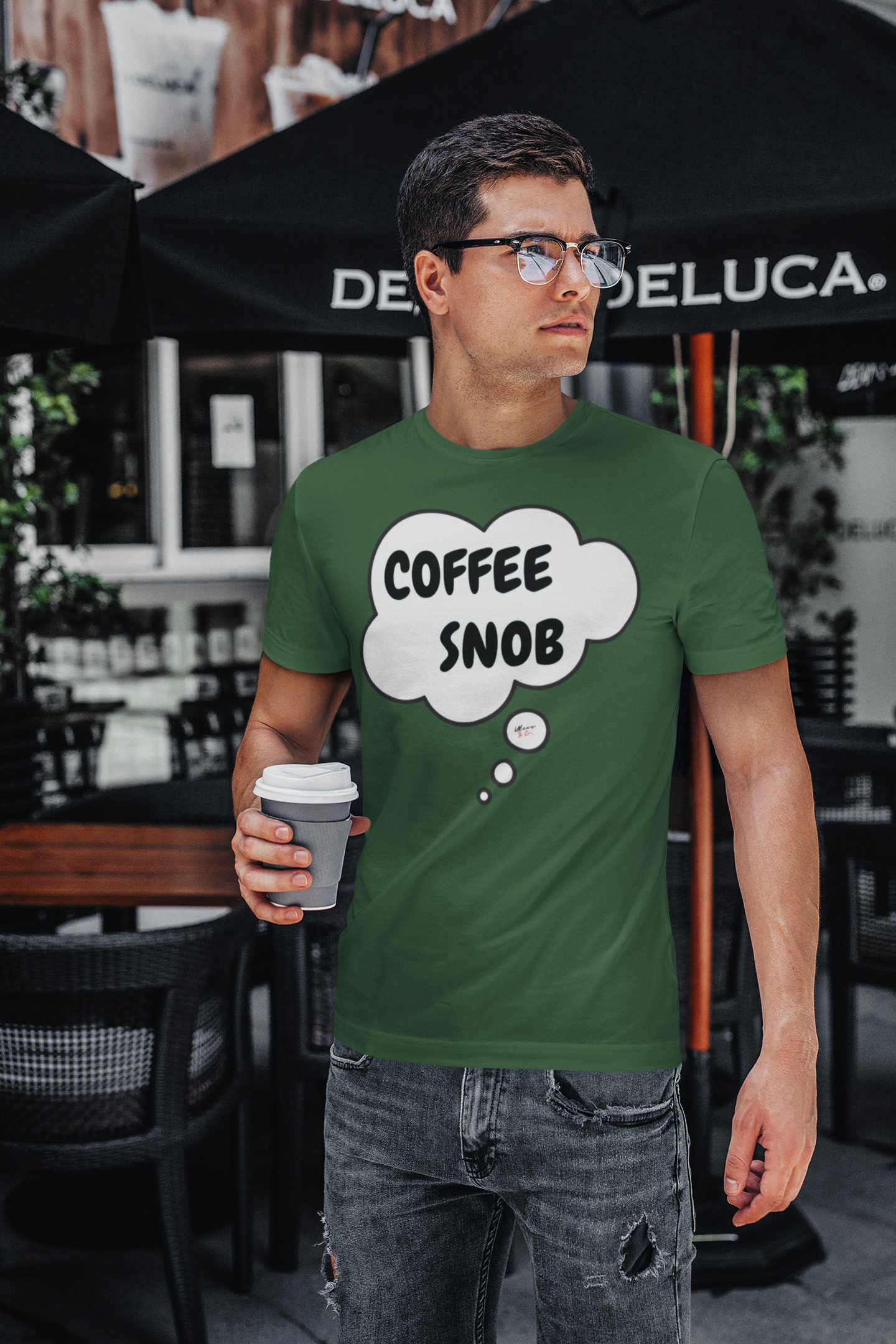 COFFEE SNOB T-SHIRT IN THOUGHT BUBBLE UNISEX TEE FUNNY T SHIRTS GIFT FOR COFFEE DRINKERS SHIRT FOR WOMEN TSHIRT FOR MEN CAFFEINE LOVERS