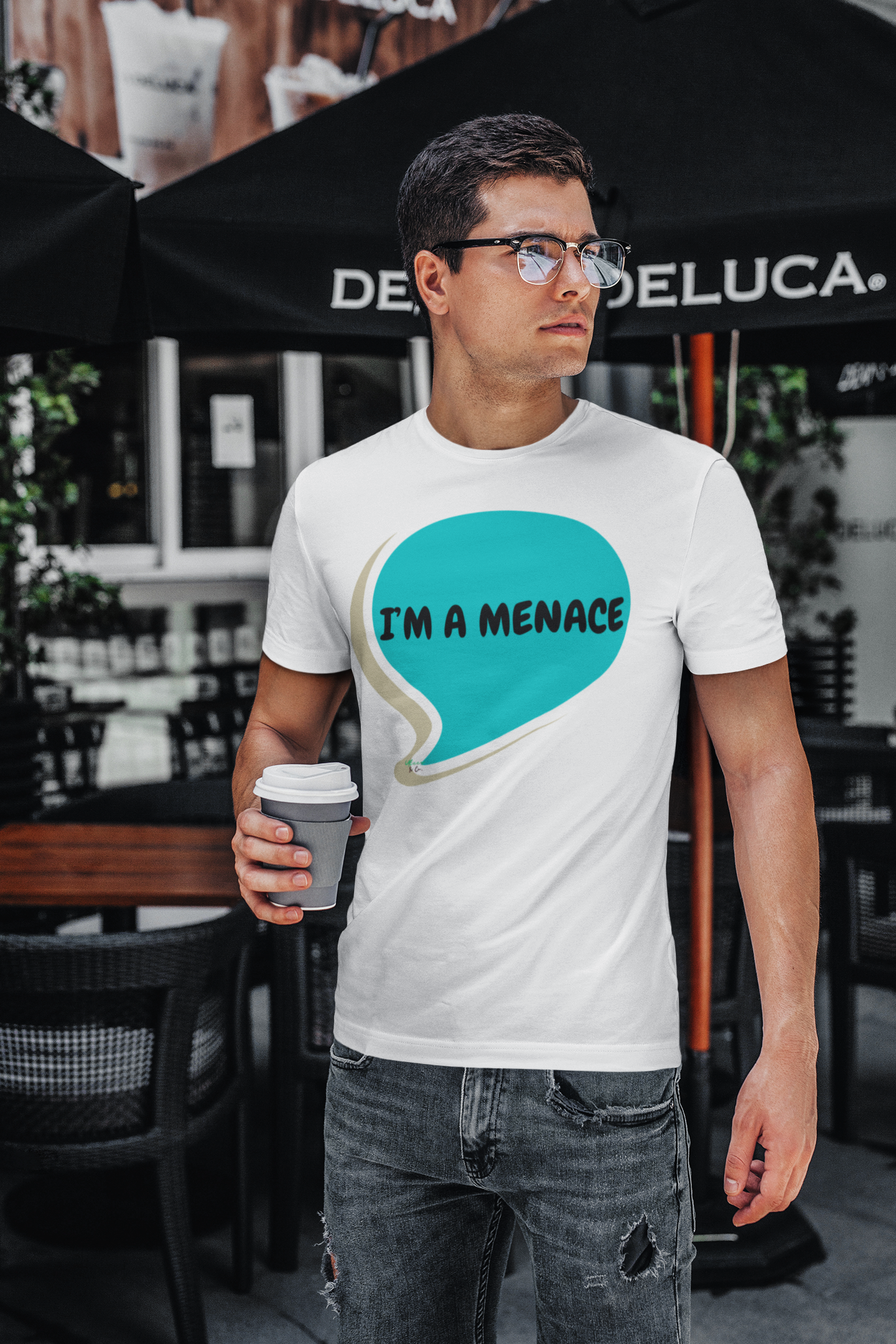 I'M A MENACE T-SHIRT IN SPEECH BUBBLE UNISEX TSHIRT FUNNY SAYINGS T SHIRT SARCASTIC SAYINGS T-SHIRT SARCASM TEES
