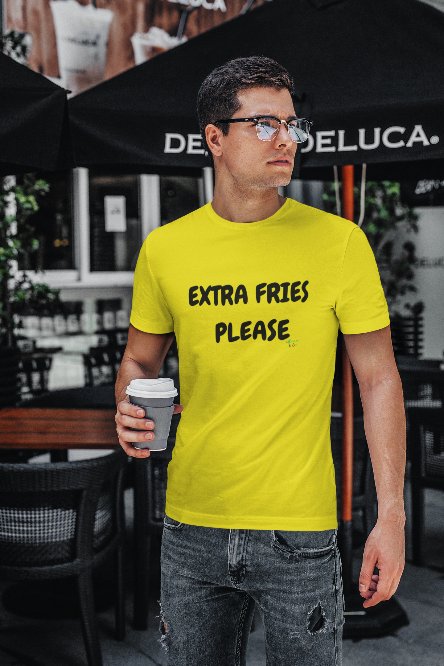 EXTRA FRIES PLEASE T-SHIRT IN GRAPHIC UNISEX TSHIRT FUNNY SAYINGS T SHIRT SARCASTIC SAYINGS T-SHIRT SARCASM TEES GIFTS FOR WOMEN GIFT FOR MEN