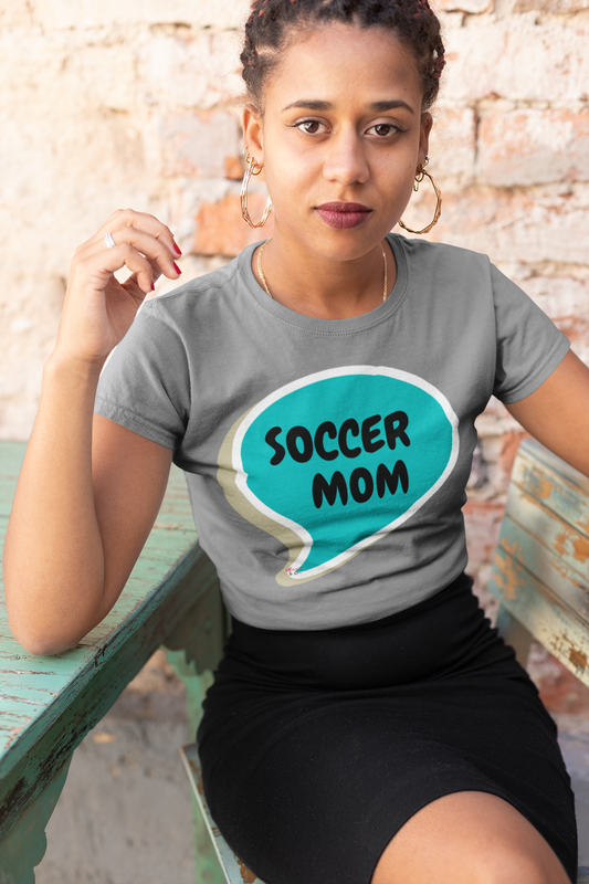 SOCCER MOM T-SHIRT IN SPEECH BUBBLE SPORTS MOM UNISEX T SHIRT SOCCER PARENT T-SHIRT SOCCER FAN TEES