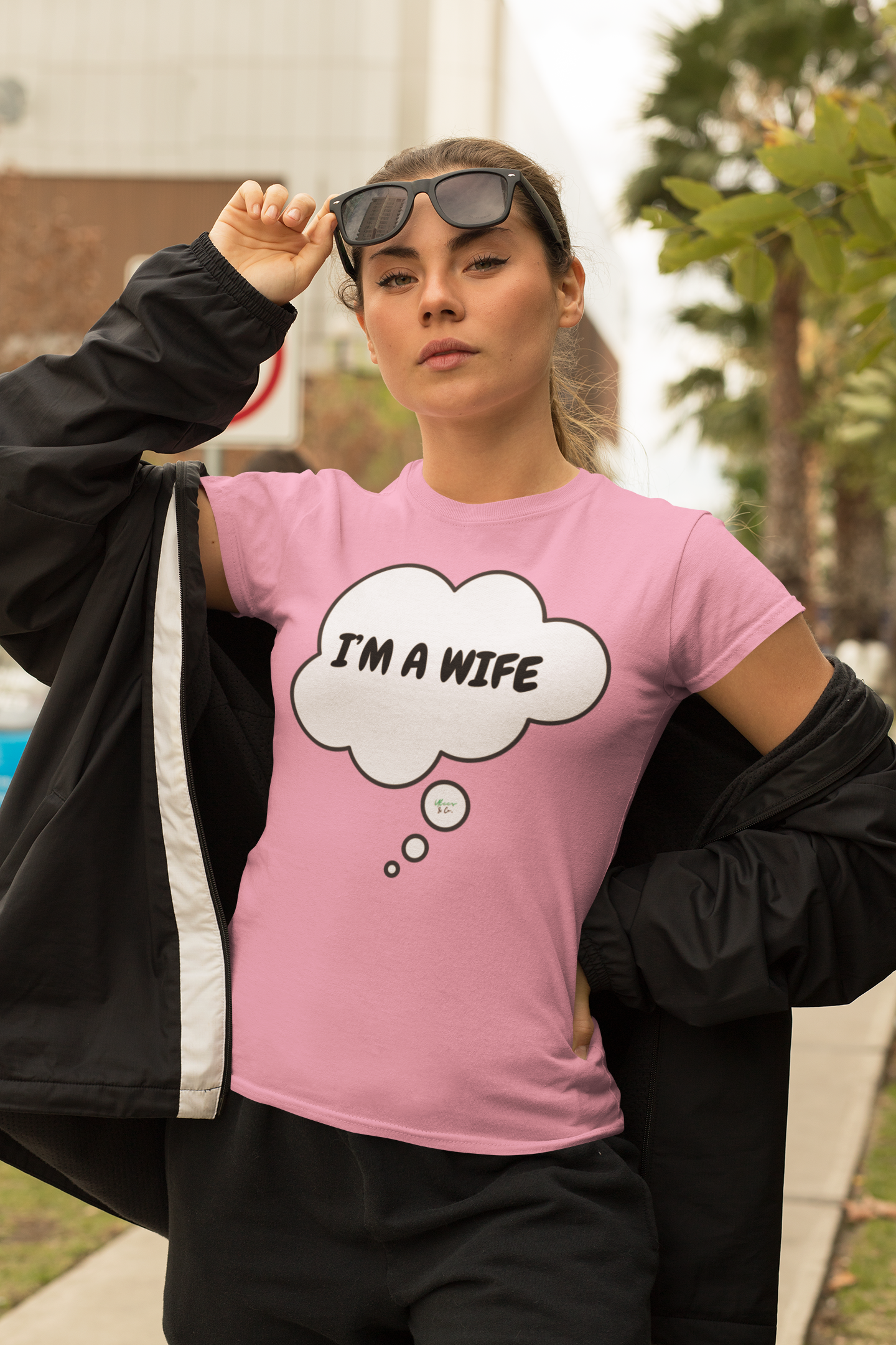 I'M A WIFE T-SHIRT IN THOUGHT BUBBLE UNISEX TSHIRT GIFT FOR BRIDE GIFT FOR BACHLORETTE PARTY GIFT FOR A GIRLFRIEND OR FIANCÉE GIFT FOR BRIDAL PARTY FUTURE BRIDE T SHIRT