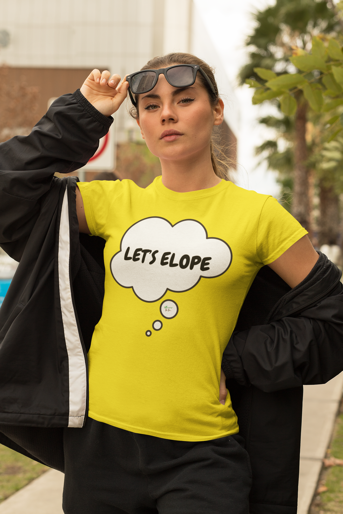 LET'S ELOPE WEDDING T-SHIRT WEDDING FAVORS BRIDE GIFT FOR BACHLORETTE TSHIRT IN THOUGHT BUBBLE UNISEX TSHIRT GIFT FOR A FIANCE OR FIANCÉE GIFT FOR BRIDAL PARTY FUTURE BRIDE T SHIRT BACHELOR SHIRT GROOM GIFT BACHLOR PARTY GIFT FOR FUTURE GROOM