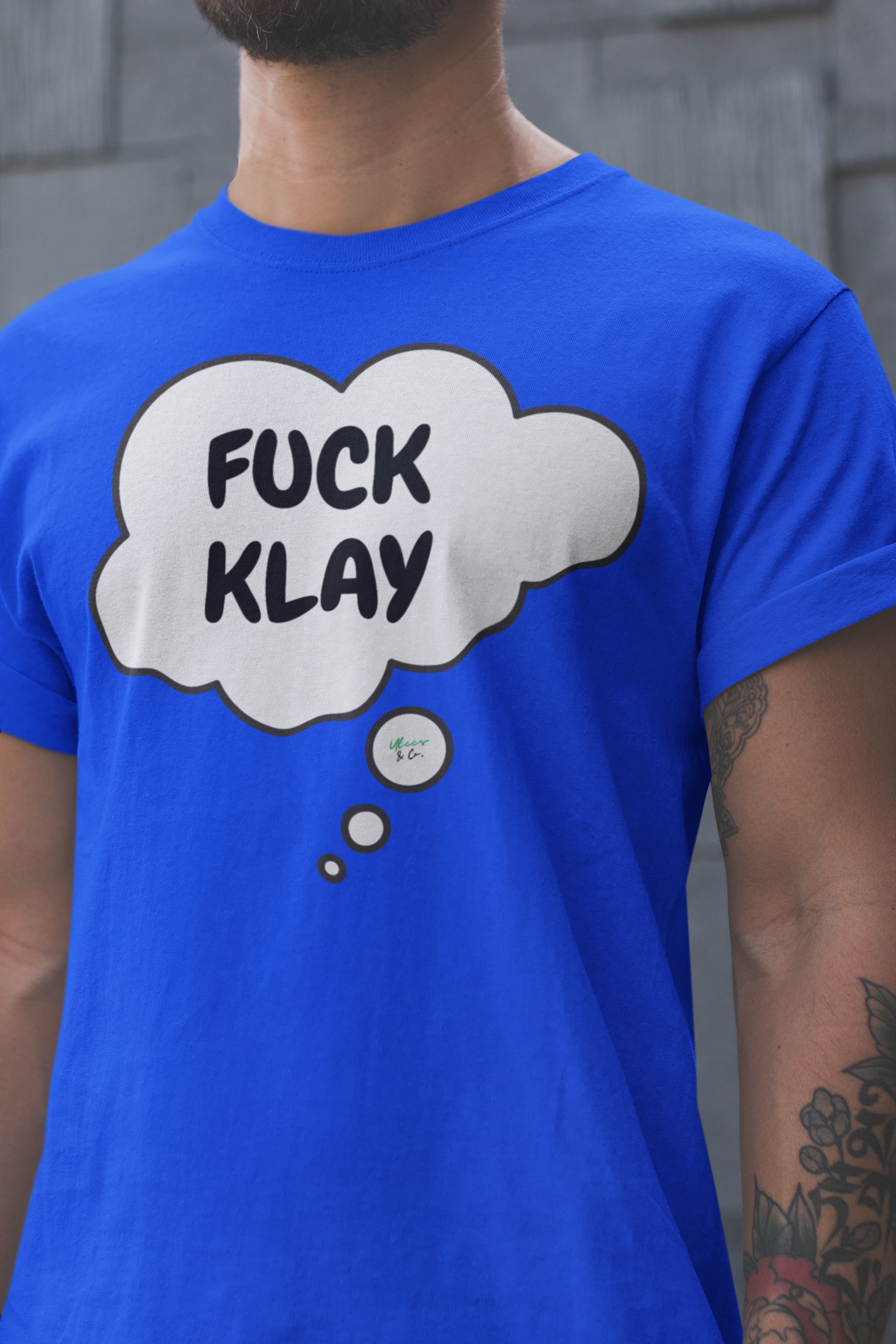 FUCK KLAY GRAPHIC UNISEX TSHIRT FUNNY SAYINGS IN THOUGHT BUBBLE T SHIRT  UNIQUE SHIRTS SARCASTIC SAYINGS T-SHIRT MEGAN THEE STALLION KLAY THOMPSON HILARIOUS SHIRTS SARCASM TEES GIFTS FOR WOMEN GIFT FOR MEN BREAKUP TEES