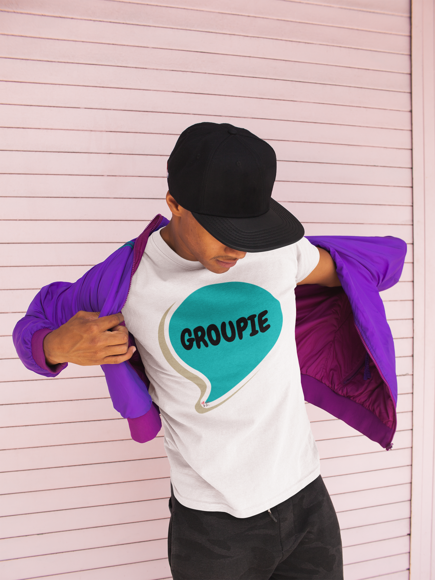 GROUPIE T-SHIRT IN SPEECH BUBBLE UNISEX TSHIRT FUNNY SAYINGS T SHIRT SARCASTIC SAYINGS T-SHIRT SARCASM TEES