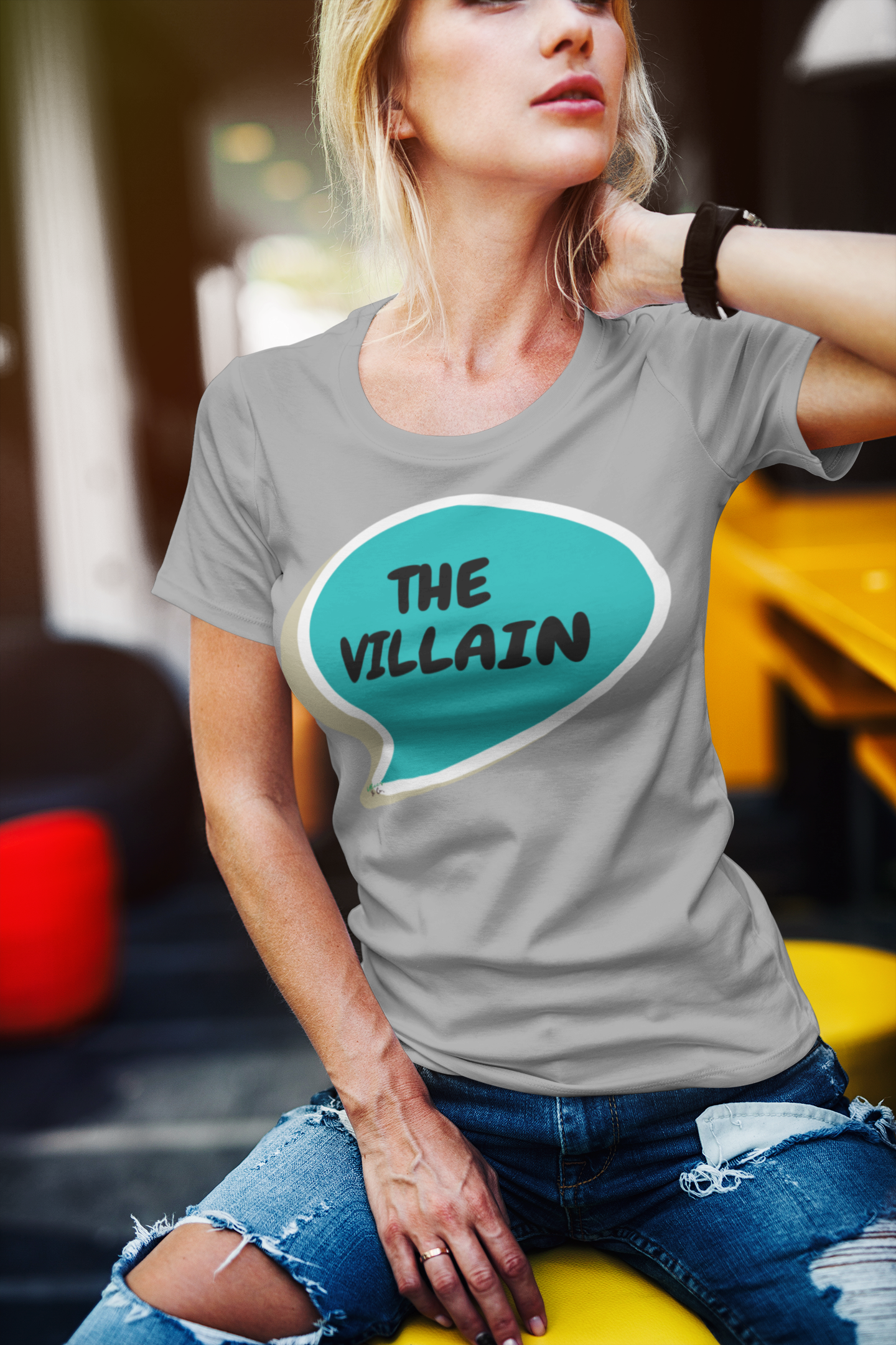 THE VILLAIN T-SHIRT UNIQUE GRAPHIC UNISEX SPEECH BUBBLE SHIRT CASUAL STREETWEAR FASHION FUNNY SAYINGS TEES SARCASTIC SAYINGS T-SHIRT HILARIOUS SHIRTS SARCASM TEES BIRTHDAY GIFTS FOR WOMEN GIFT FOR MEN CLOTHING BRAND