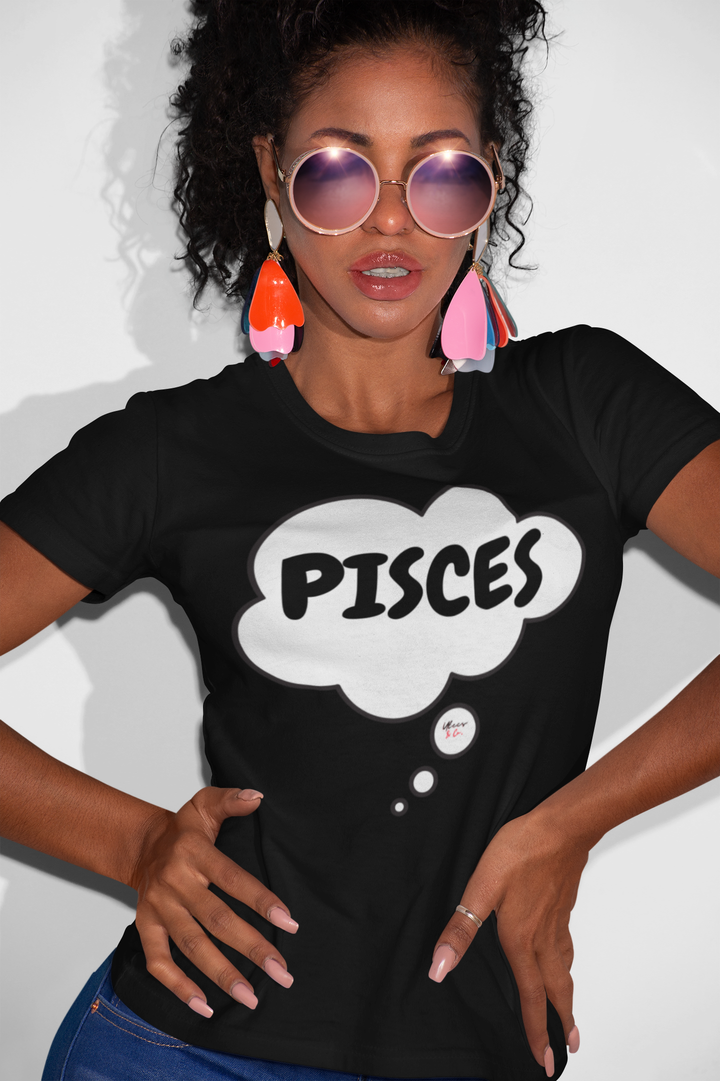 PISCES ZODIAC SIGN T-SHIRT IN THOUGHT BUBBLE UNISEX TSHIRT PISCES HOROSCOPE SIGN TEE ASTRONOMY PISCES SIGN T SHIRT PISCES SEASON