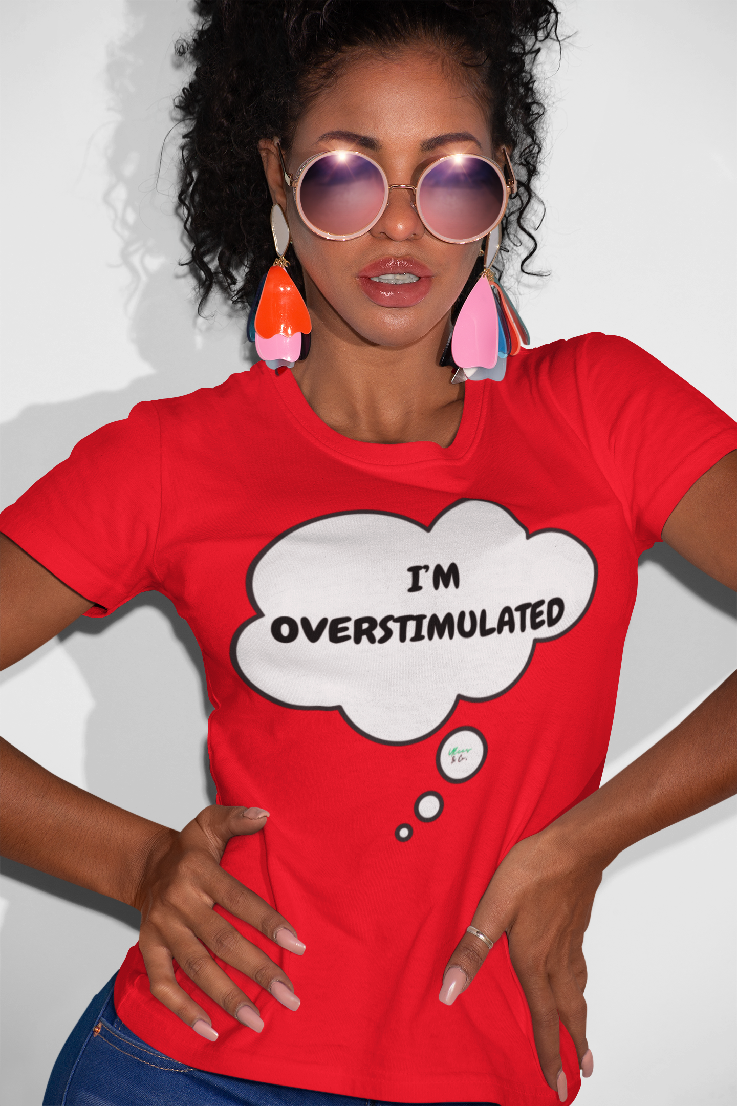 I'M OVERSTIMULATED T-SHIRT IN THOUGHT BUBBLE UNISEX TSHIRT FUNNY SAYINGS T SHIRT SARCASTIC SAYINGS T-SHIRT SARCASM TEES