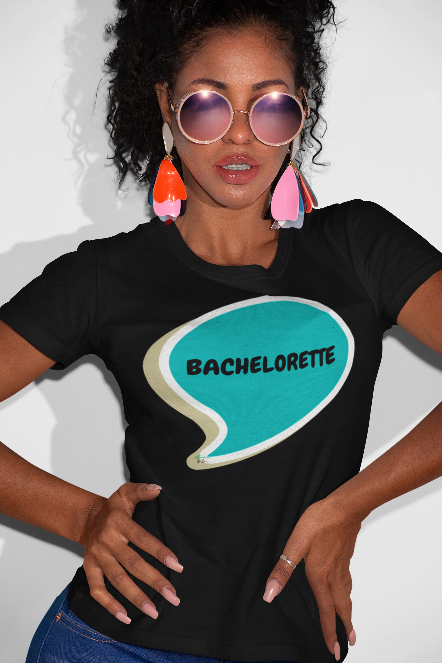 BACHELORETTE IN SPEECH BUBBLE GRAPHIC UNISEX T-SHIRT BRIDAL SHOWER GIFT TEES BRIDE TO BE TEES FOR WOMAN SHIRTS GIFTS WEDDING GIFTS SHIRTS FOR BRIDES FOR WOMEN
