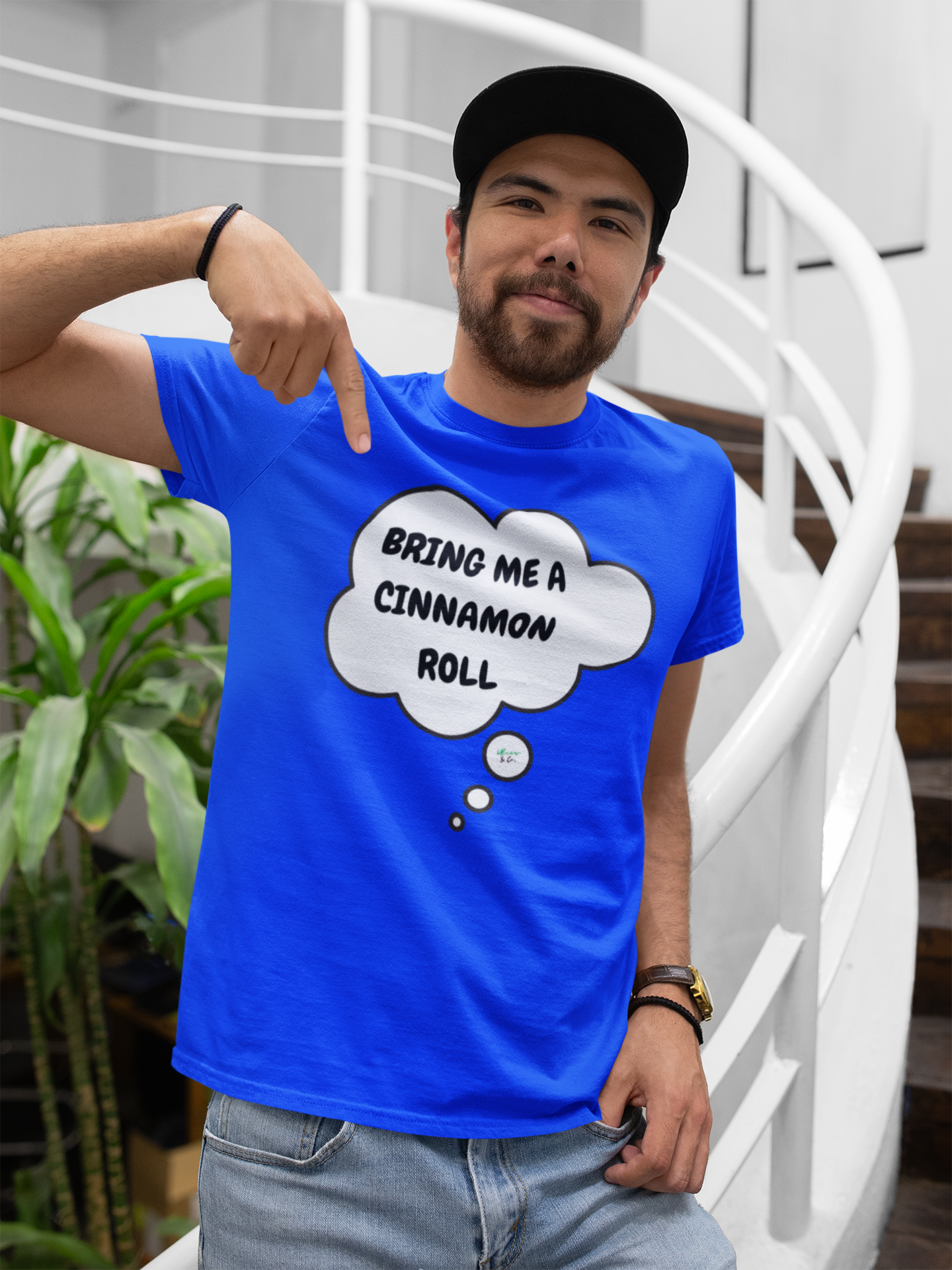 BRING ME A CINNAMON BUN T-SHIRT IN THOUGHT BUBBLE GRAPHIC UNISEX TSHIRT FUNNY SAYINGS T SHIRT SARCASTIC SAYINGS T-SHIRT SARCASM TEES GIFTS FOR WOMEN GIFT FOR MEN