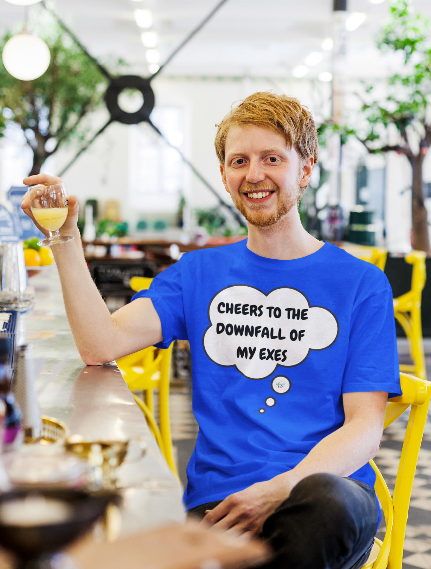 CHEERS TO THE DOWNFALL OF MY EXES T-SHIRT IN THOUGHT BUBBLE UNISEX TSHIRT FUNNY SAYINGS T SHIRT SARCASTIC SAYINGS T-SHIRT SARCASM TEES GIFTS FOR WOMEN GIFT FOR MEN