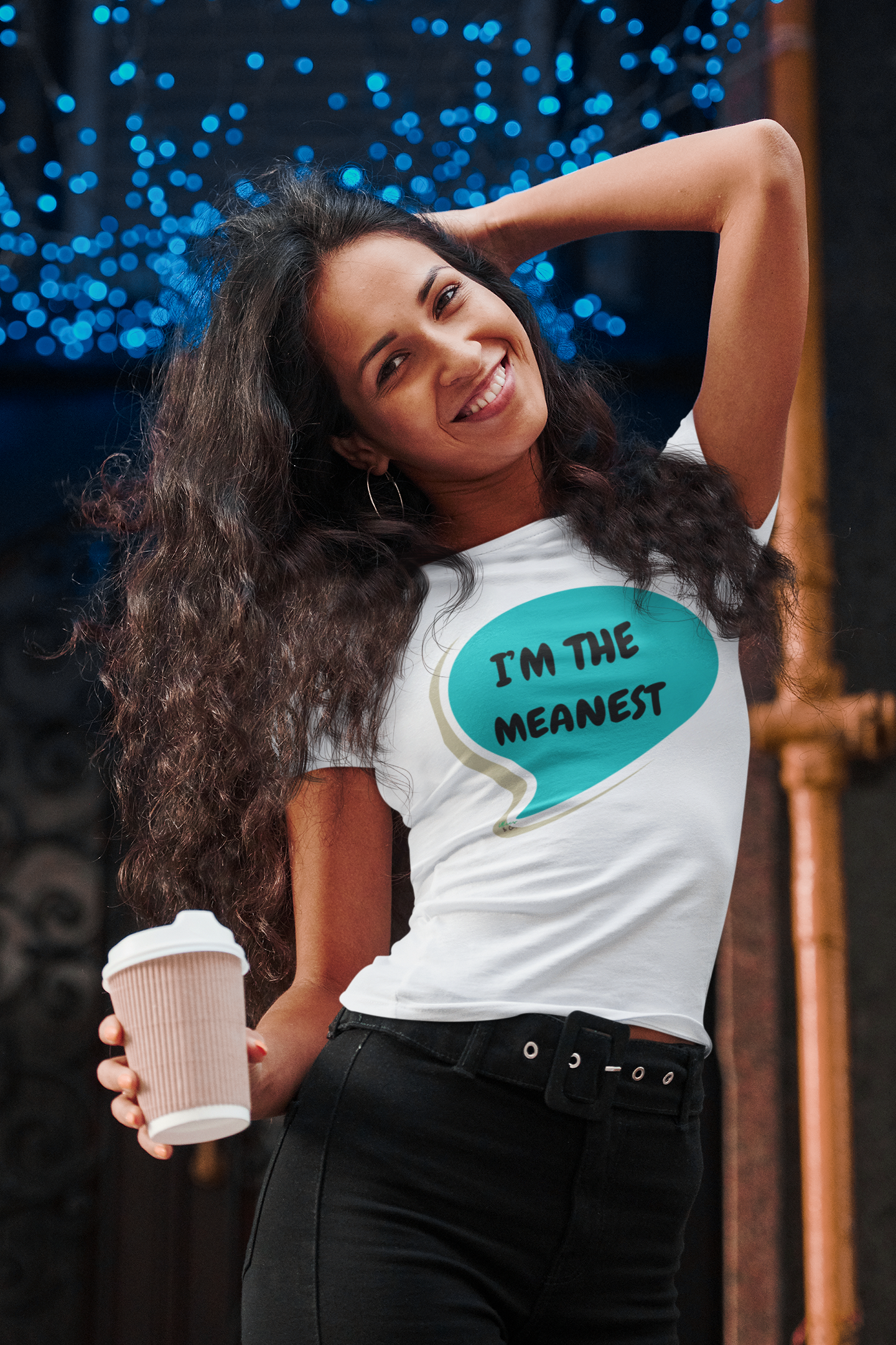 I'M THE MEANEST T-SHIRT IN SPEECH BUBBLE UNISEX TSHIRT FUNNY SAYINGS T SHIRT SARCASTIC SAYINGS T-SHIRT SARCASM TEES GIFTS FOR WOMEN GIFT FOR MEN