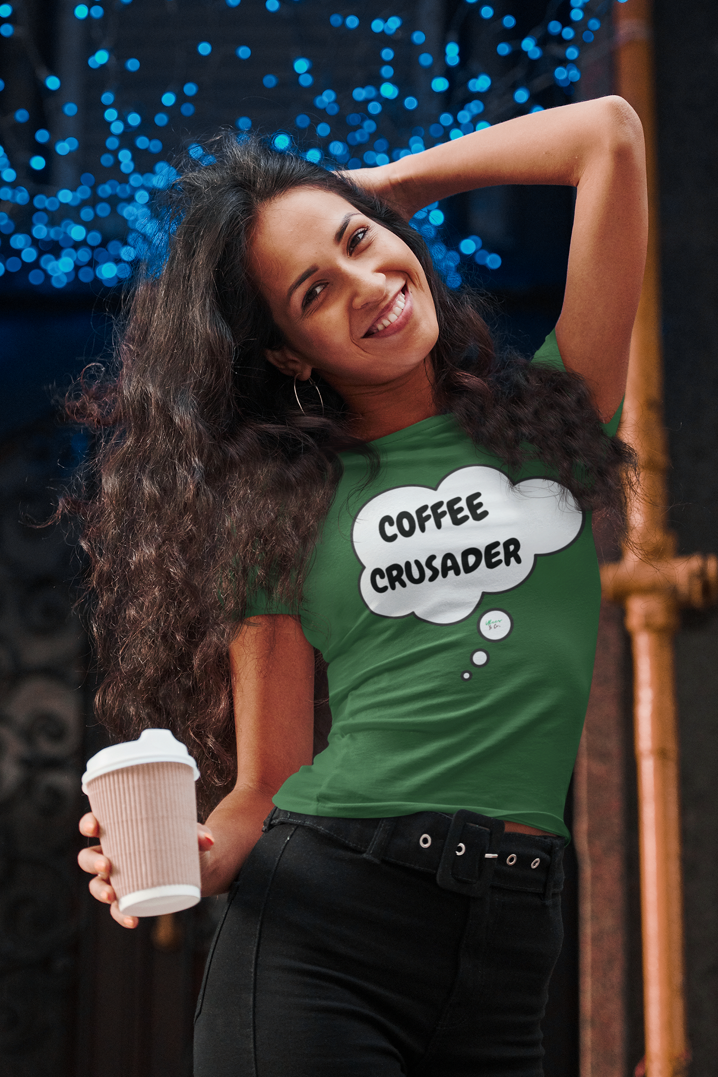 COFFEE CRUSADER  T-SHIRT IN THOUGHT BUBBLE UNISEX TSHIRT FUNNY SAYINGS T SHIRT SARCASTIC SAYINGS T-SHIRT SARCASM TEES GIFTS FOR WOMEN GIFT FOR MEN