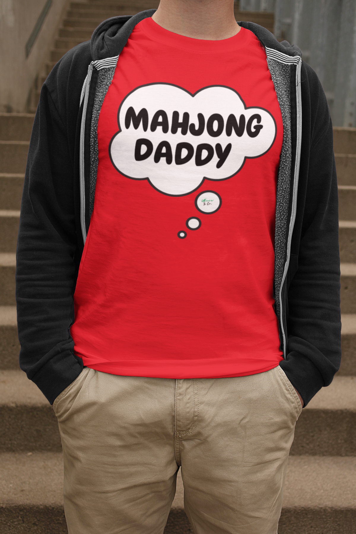 MAHJONG DADDY T-SHIRT UNIQUE GRAPHIC UNISEX SPEECH BUBBLE DESIGN SHIRT GRANDPA TEES MAHJONG GAME TEES GIFT T-SHIRT FATHER MAHJONG PLAYERS SHIRTS BIRTHDAY GIFT FOR MEN CLOTHING BRAND