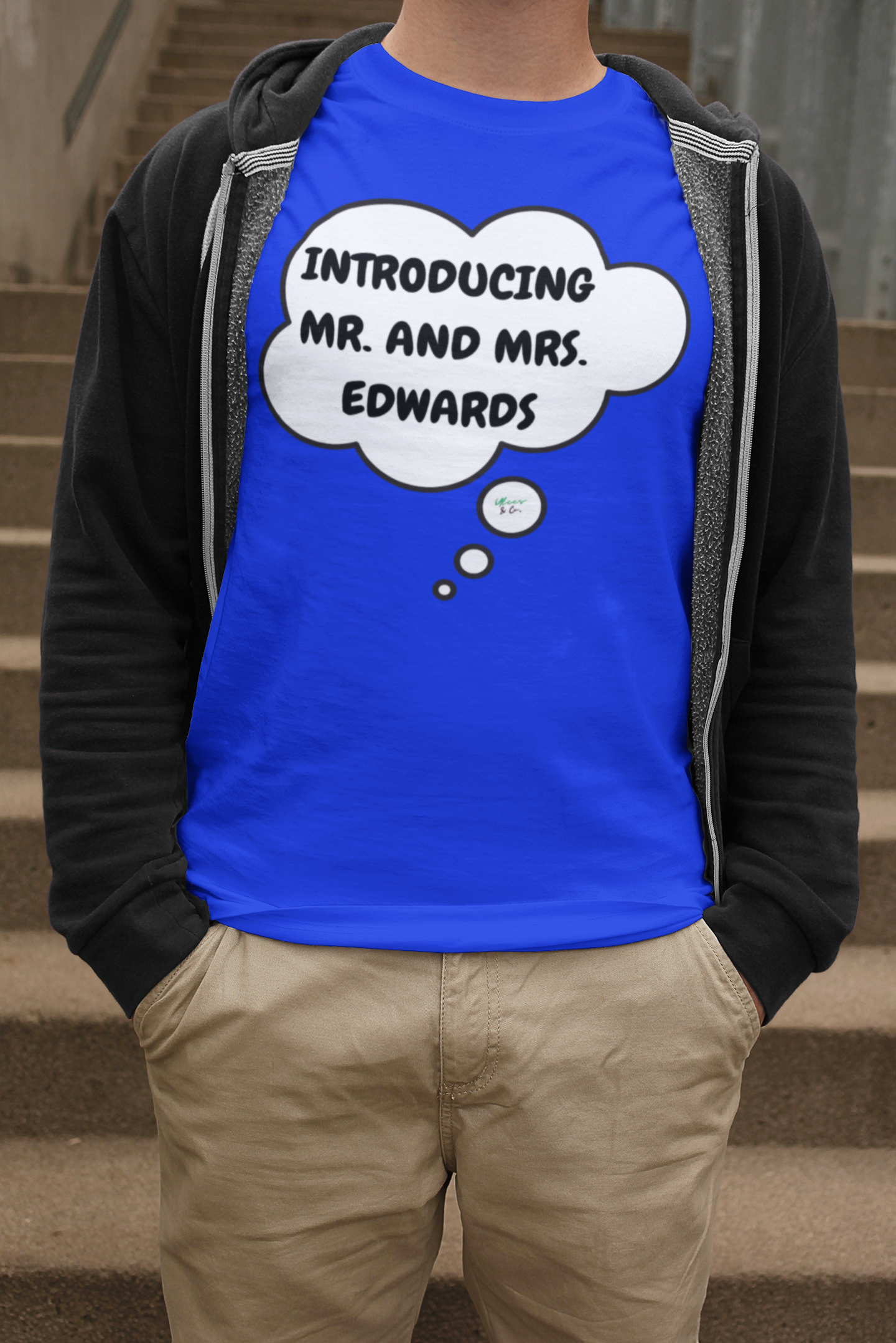 PERSONALIZED INTRODUCING MR. AND MRS. T-SHIRT CUSTOM BRIDAL GIFT WEDDING T-SHIRTS GIFT FOR BRIDE GRAPHIC UNISEX T-SHIRT CUSTOMIZED T-SHIRT IN THOUGHT BUBBLE GIFT FOR BACHELORETTE GIFT FOR WIFE TEE FOR FINANCEE CUSTOMIZED GIFTS FOR WEDDING GIFT FOR HUSBAND
