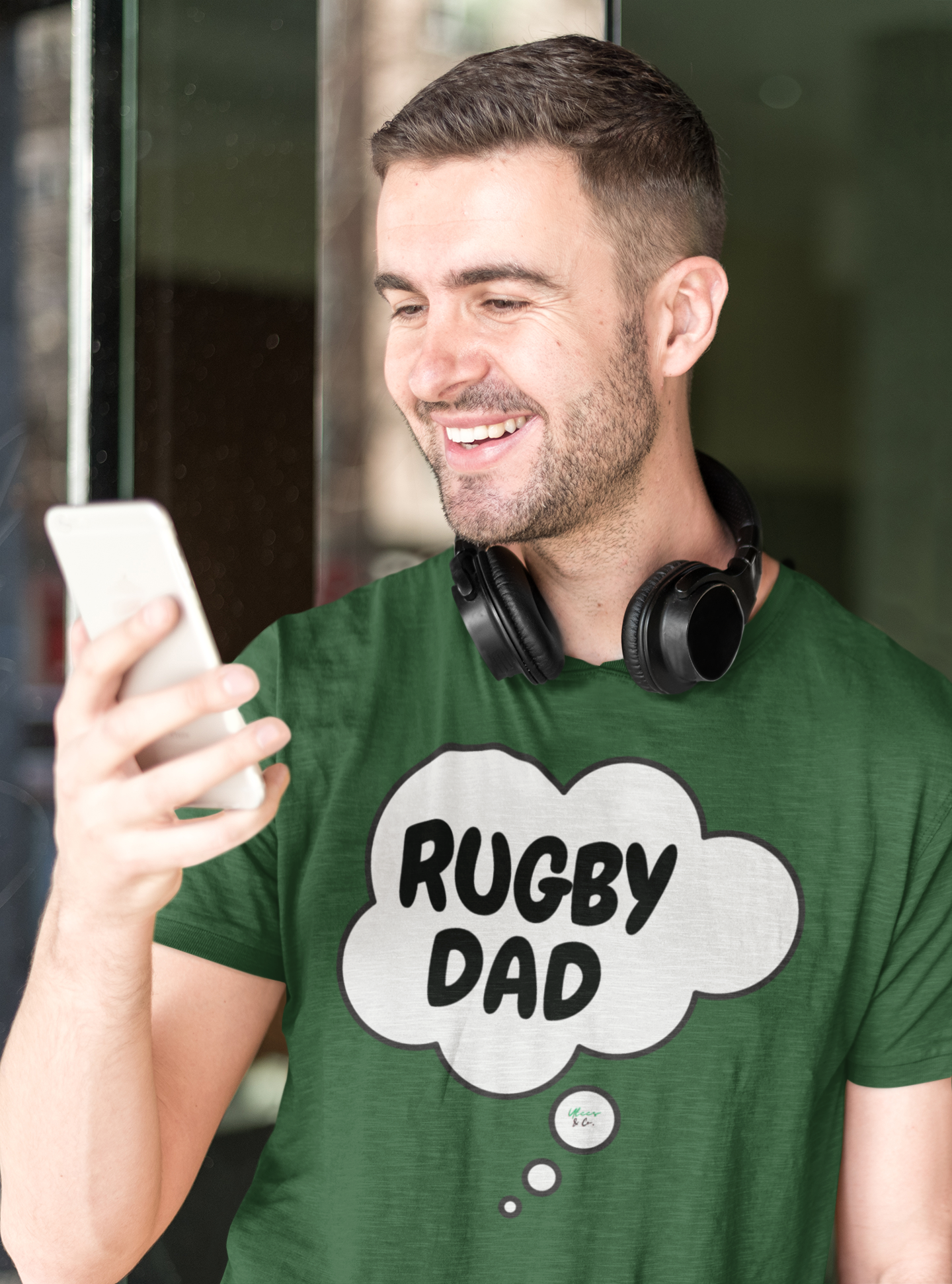 RUGBY DAD T-SHIRTS RUGBY SPORT DAD TSHIRT UNIQUE GRAPHIC UNISEX TEES IN THOUGHT BUBBLE DESIGN FIRST TIME DAD T-SHIRT RUGBY TEES FATHER'S DAY GIFT FOR MEN SHIRTS GIFTS FOR NEW FATHER TSHIRTS GIFTS FOR MEN CELEBRATION GIFTS FOR DAD