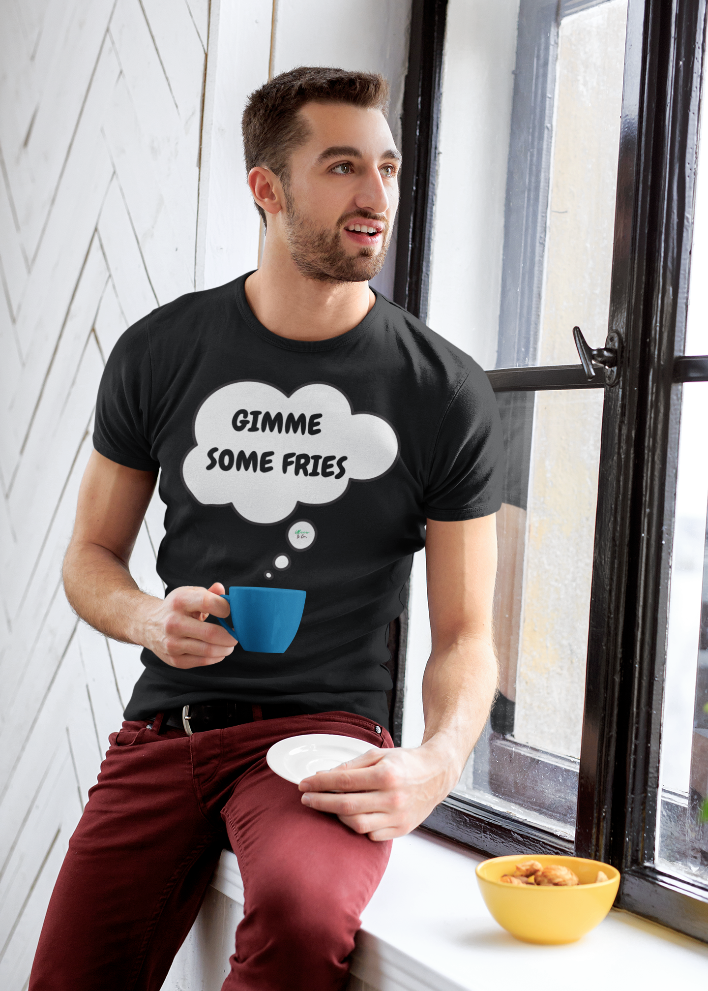 GIMMIE SOME FRIES T-SHIRT IN THOUGHT BUBBLE UNISEX TSHIRT FUNNY SAYINGS T SHIRT SARCASTIC SAYINGS T-SHIRT SARCASM TEES GIFTS FOR WOMEN GIFT FOR MEN