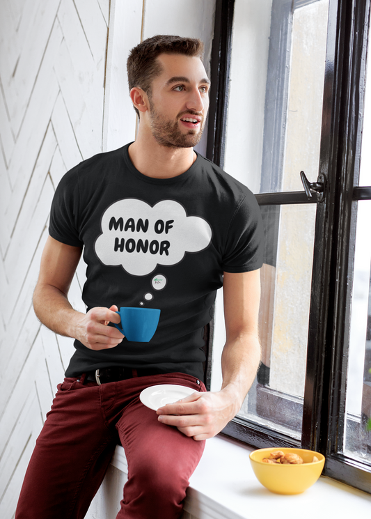 WEDDING GIFT FOR MAN OF HONOR T-SHIRT WEDDING FAVORS GIFT FOR BRIDE GIFT FOR BACHLOR TSHIRT IN SPEECH BUBBLE UNISEX TSHIRT PARTY FAVORS GIFT FOR A FIANCE GIFT FOR BRIDAL PARTY FUTURE GROOM T SHIRT BACHELOR PARTY SHIRT GROOM GIFT FOR WEDDING PARTY