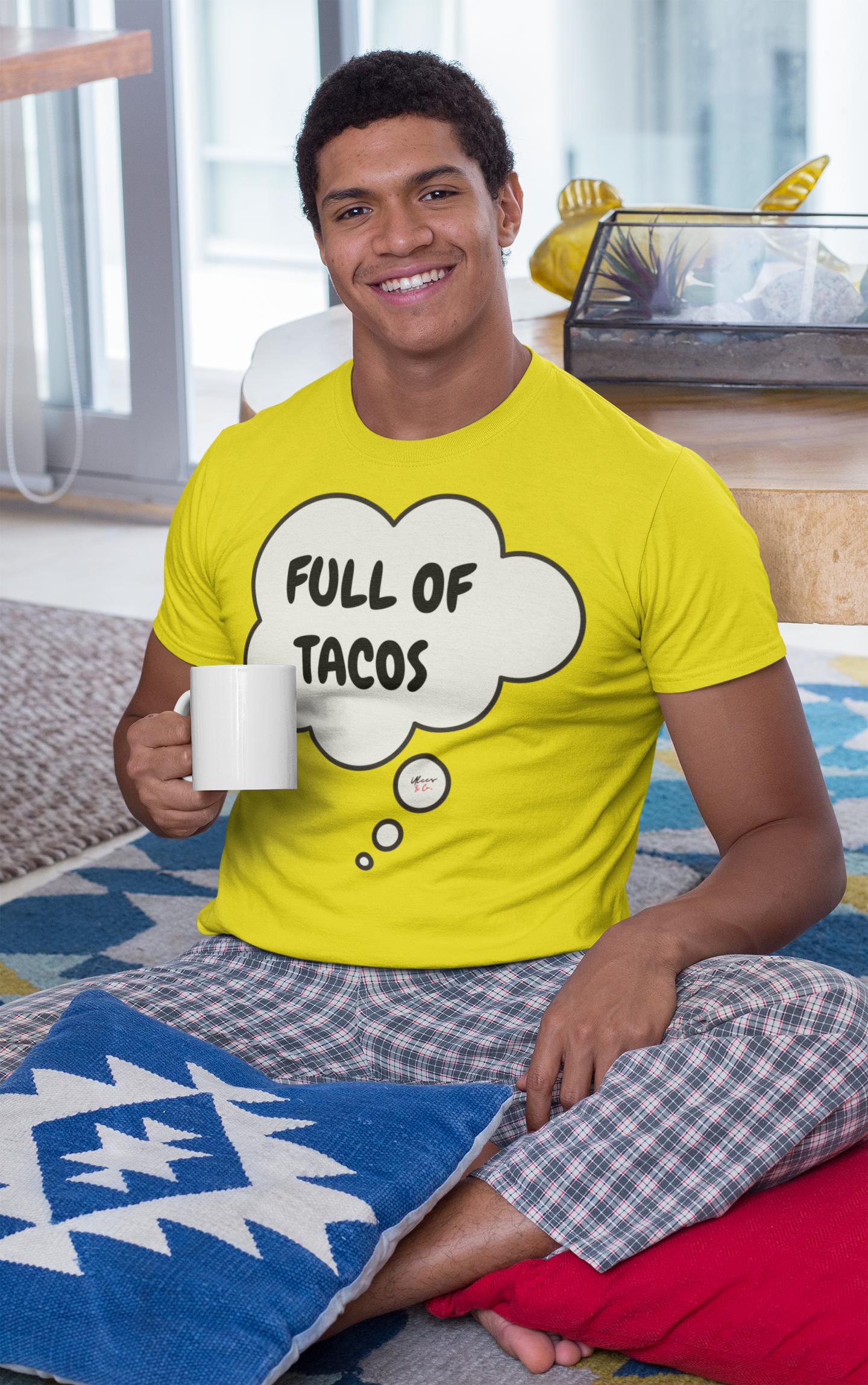 FULL OF TACOS T-SHIRT IN THOUGHT BUBBLE UNISEX TSHIRT FUNNY SAYINGS T SHIRT SARCASTIC SAYINGS T-SHIRT SARCASM TEES