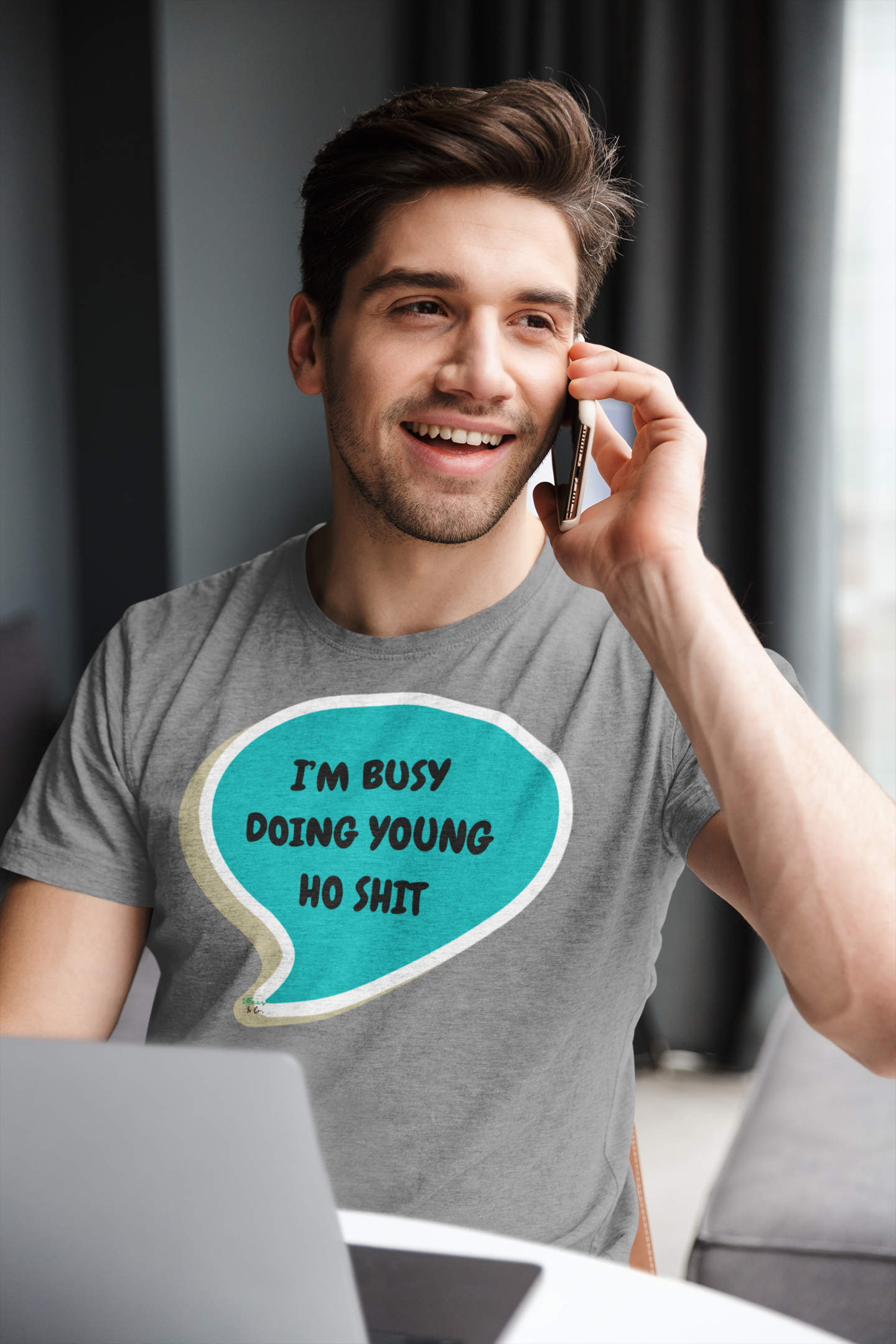 I'M BUSY DOING YOUNG HO SHIT VIRAL TREND I'M A YOUNG HO GRAPHIC UNISEX T-SHIRT UNIQUE GIFT CUSTOM GIFT CUSTOM TSHIRT BIRTHDAY GIFT IN SPEECH BUBBLE TRENDING MEME SHIRT FOR WOMEN SHIRT FOR MEN