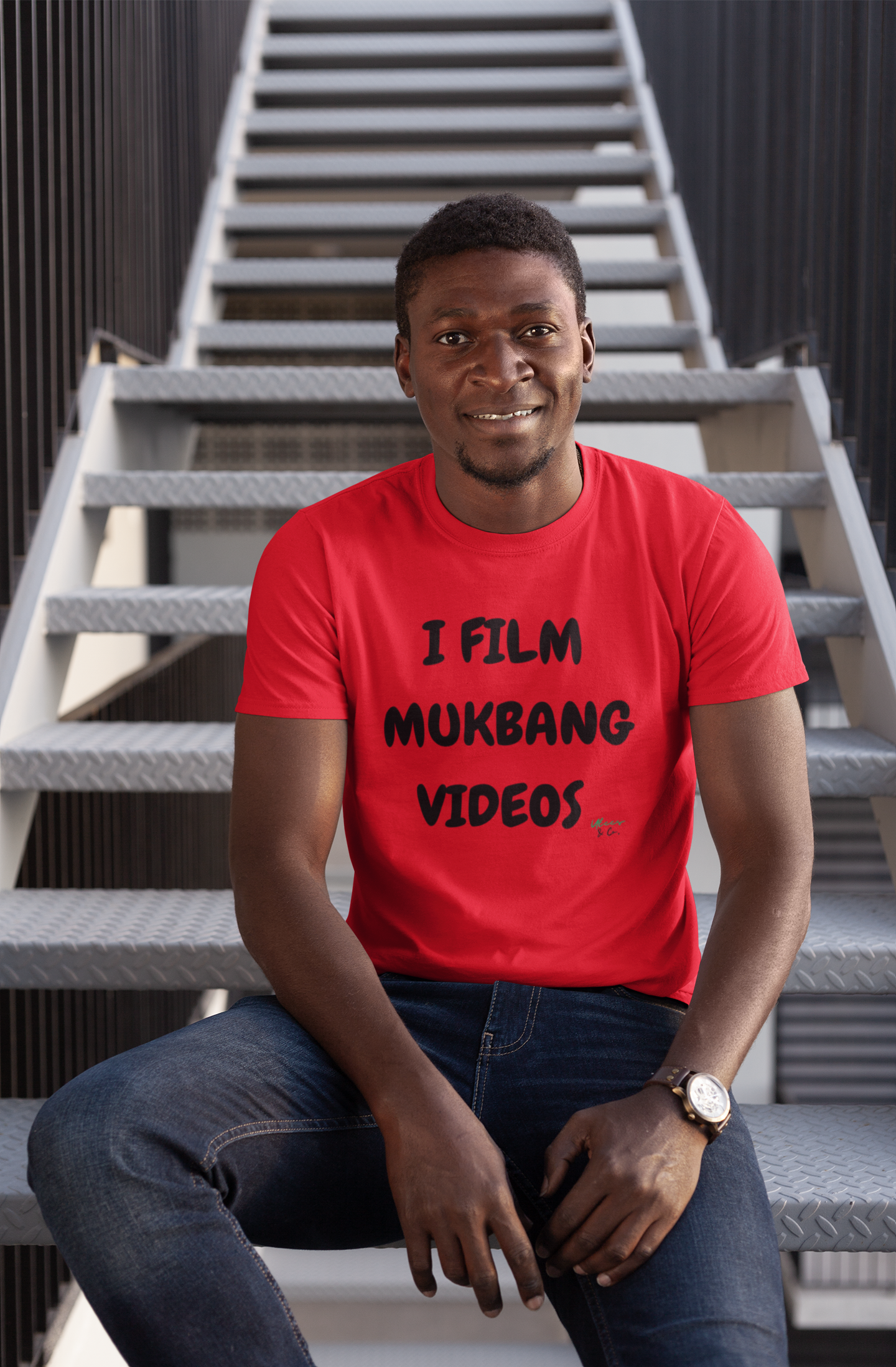 I FILM MUCKBANG VIDEOS T-SHIRT GRAPHIC UNISEX T-SHIRT UNIQUE GIFT SOCIAL MEDIA VIRAL TRENDS CUSTOM GIFT CUSTOM TSHIRT BIRTHDAY GIFT IN TEXT ONLY DESIGN TRENDING MEME SHIRT FOR WOMEN SHIRT FOR MEN