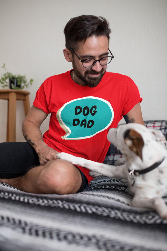 DOG DAD T-SHIRT FOR DOG PARENTS TEES DAD IDEAS DOG GRAPHIC UNISEX SHIRTS IN SPEECH BUBBLE DAD BIRTHDAY GIFT TSHIRTS FOR UNCLE GIFT FOR HUSBAND GIFT FOR DAD GIFT IDEA