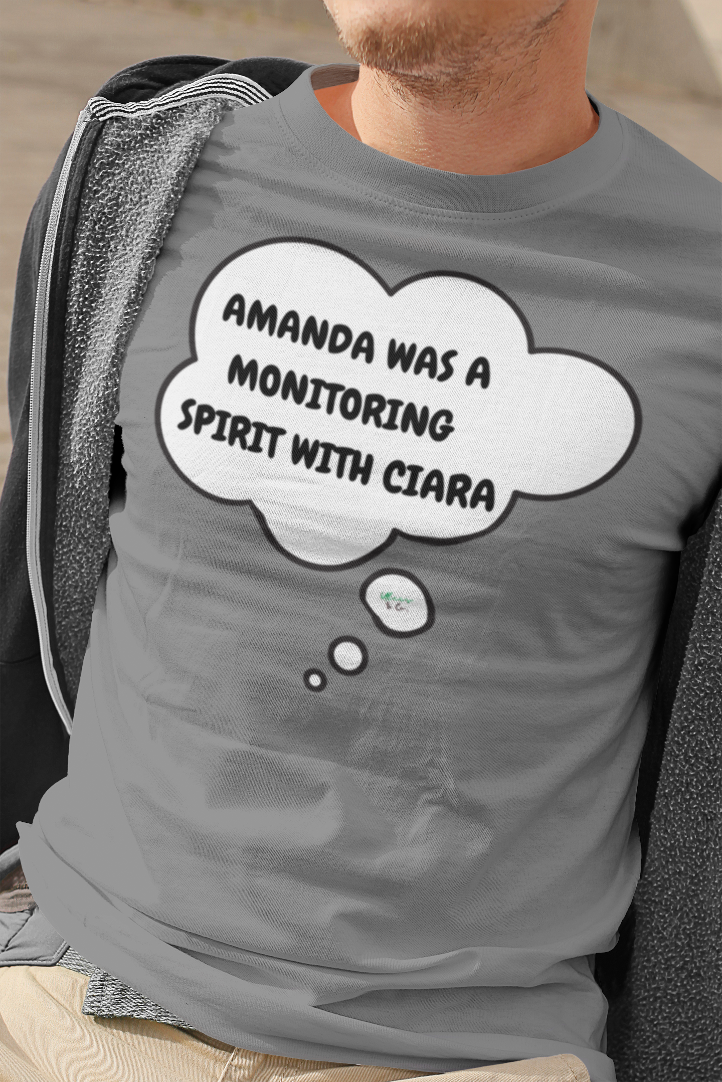 AMANDA WAS A MONITORING SPIRIT WITH CIARA T-SHIRT SUMMER HOUSE INSPIRED TEES IN THOUGHT BUBBLE DRAMA TEE SHIRTS UNIQUE GRAPHIC UNISEX T-SHIRTS GIFT FOR SARCASTIC TSHIRT FUNNY TEES CIARA MILLER AMANDA BATULA MEN GIFT FOR WOMEN BETRAYAL SHIRTS