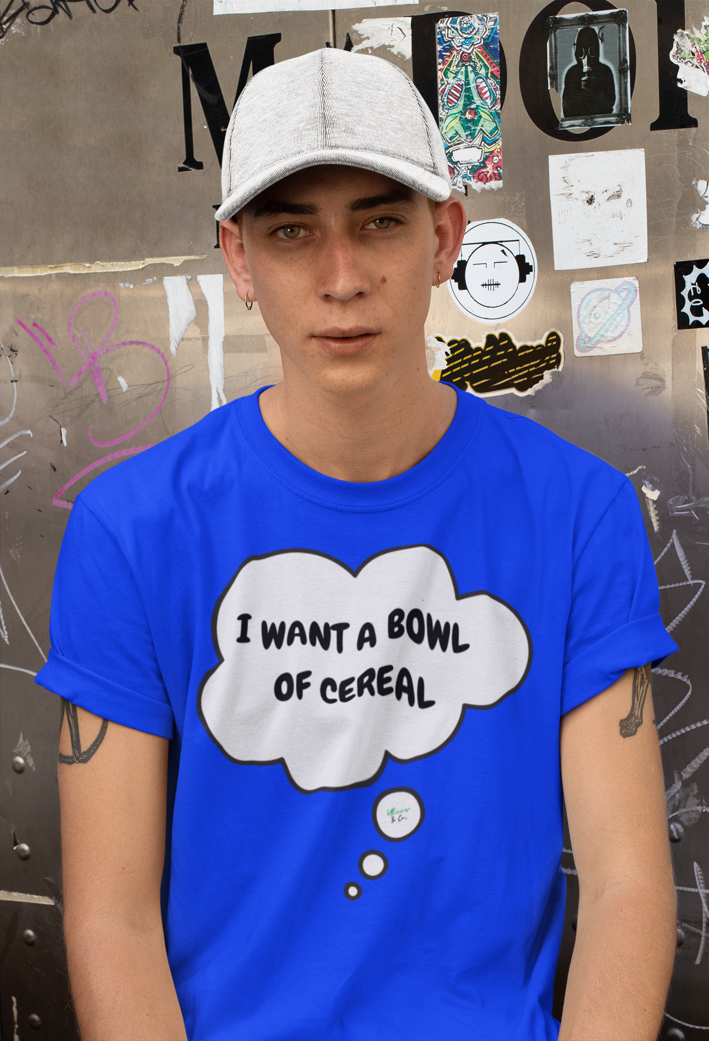 I WANT A BOWL OF CEREAL IN THOUGHT BUBBLE GRAPHIC UNISEX T-SHIRT SARCASTIC SHIRTS SARCASM TEES FUNNY TEES FOR WOMAN SHIRTS GIFTS HILARIOUS SHIRTS FOR MEN AND WOMEN