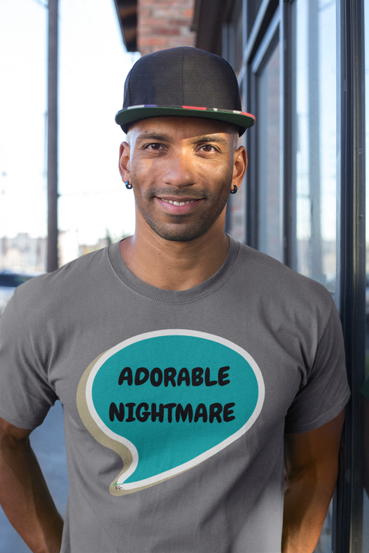 ADORABLE NIGHTMARE T-SHIRT UNIQUE GRAPHIC UNISEX SPEECH BUBBLE SHIRT CASUAL STREETWEAR FASHION FUNNY SAYINGS TEES SARCASTIC SAYINGS T-SHIRT HILARIOUS SHIRTS SARCASM TEES BIRTHDAY GIFTS FOR WOMEN GIFT FOR MEN CLOTHING BRAND