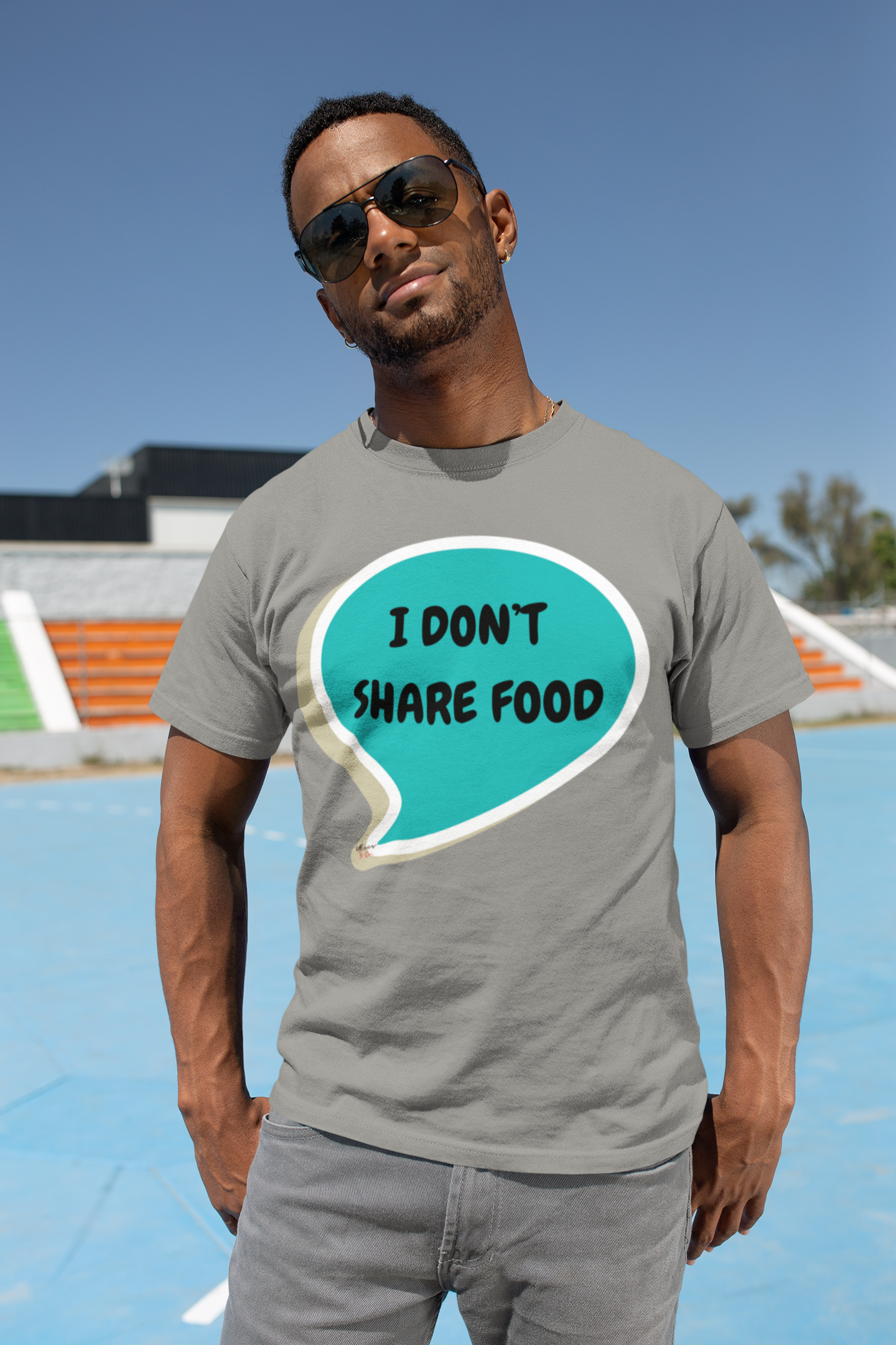 I DON'T SHARE FOOD T-SHIRT IN SPEECH BUBBLE UNISEX TSHIRT FUNNY SAYINGS T SHIRT SARCASTIC SAYINGS T-SHIRT