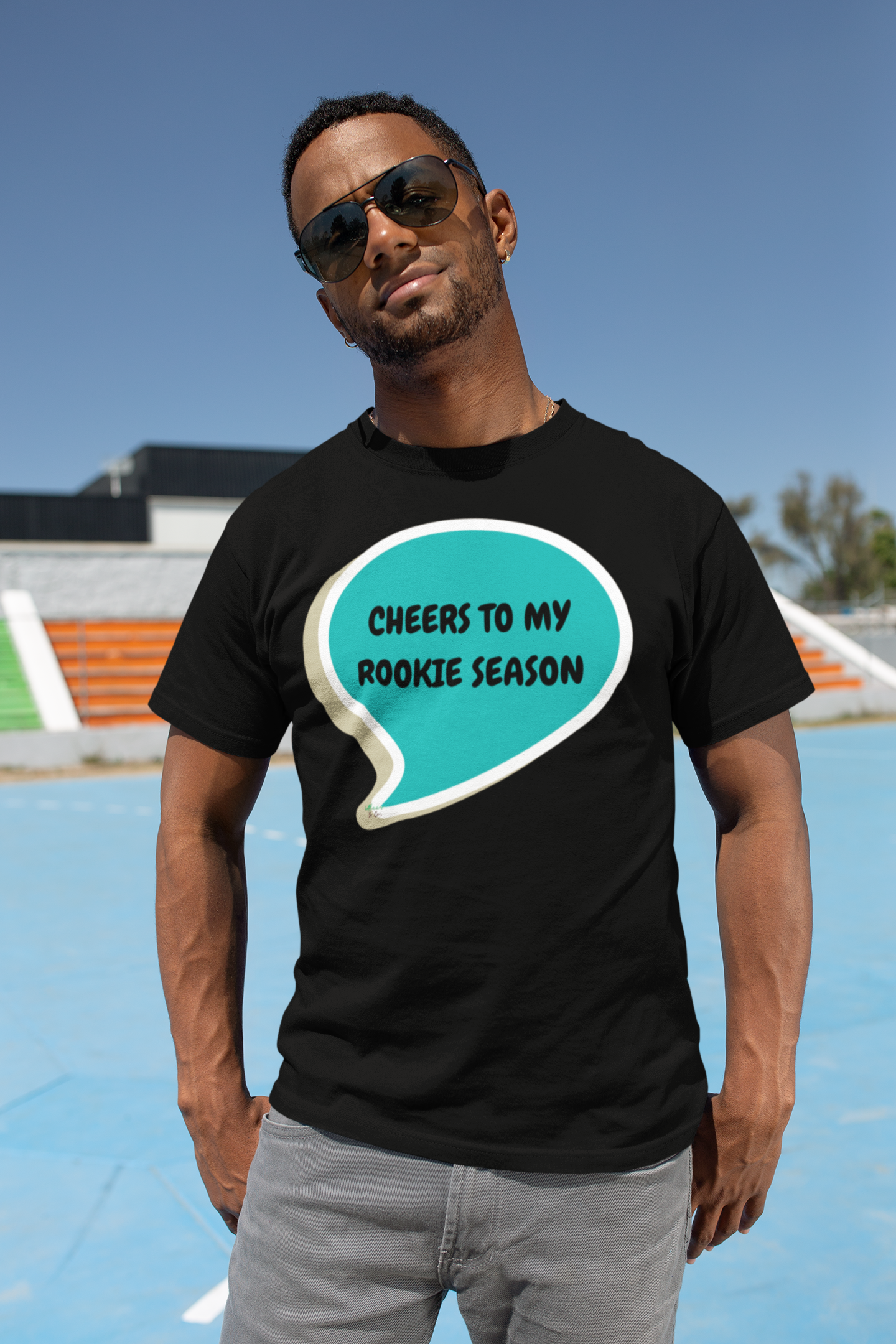 CHEERS TO MY ROOKIE SEASON T-SHIRT IN SPEECH BUBBLE UNISEX TSHIRT FUNNY SAYINGS T SHIRT SARCASTIC SAYINGS T-SHIRT SARCASM TEES
