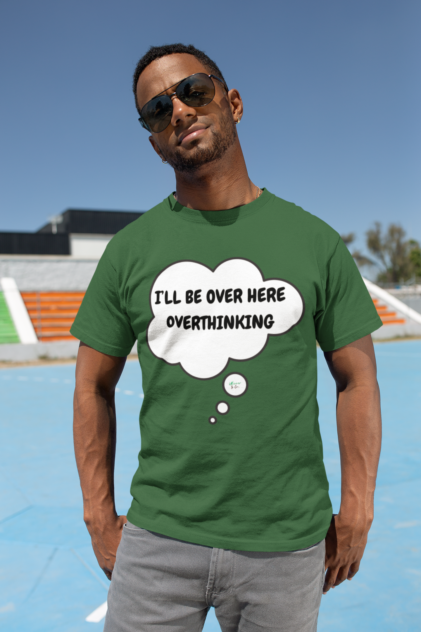 I'LL BE OVER HERE OVERTHINKING T-SHIRT IN THOUGHT BUBBLE UNISEX TSHIRT FUNNY SAYINGS T SHIRT SARCASTIC SAYINGS T-SHIRT SARCASM TEES