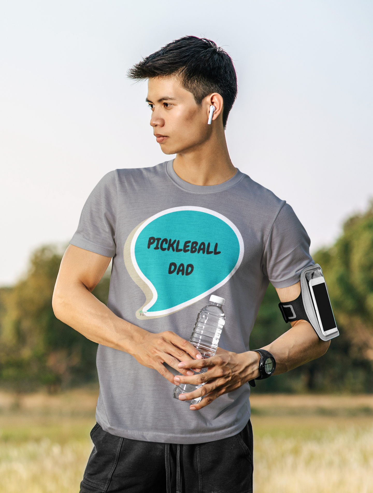 PICKLEBALL DAD IN SPEECH BUBBLE GRAPHIC UNISEX T-SHIRT PICKLEBALL SPORTS TEES GIFT FOR DAD TSHIRTS FOR MEN SHIRTS GIFTS FOR FATHER'S DAY TSHIRTS OUTDOOR SPORTS FOR MEN CELEBRATION DAD GIFTS