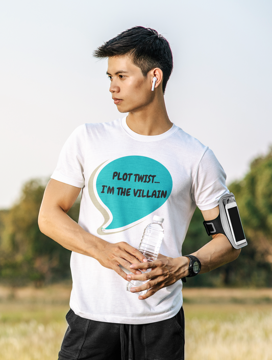 PLOT TWIST...I'M THE VILLAIN  T-SHIRT IN SPEECH BUBBLE UNISEX TSHIRT FUNNY SAYINGS T SHIRT SARCASTIC SAYINGS T-SHIRT SARCASM TEES