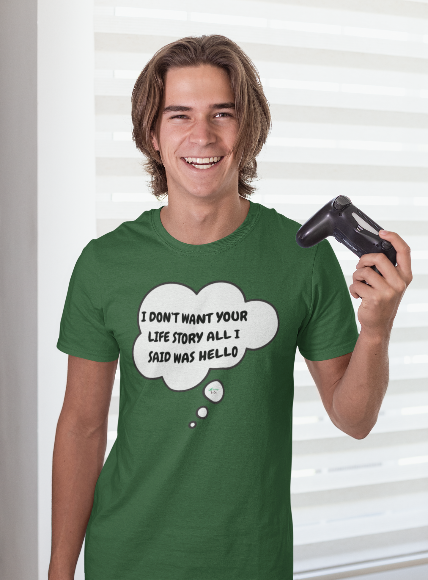 I DON'T WANT YOUR LIFE STORY ALL I SAID WAS HELLO T-SHIRT IN THOUGHT BUBBLE GRAPHIC UNISEX TSHIRT FUNNY SAYINGS T SHIRT SARCASTIC SAYINGS T-SHIRT SARCASM TEES GIFTS FOR WOMEN GIFT FOR MEN