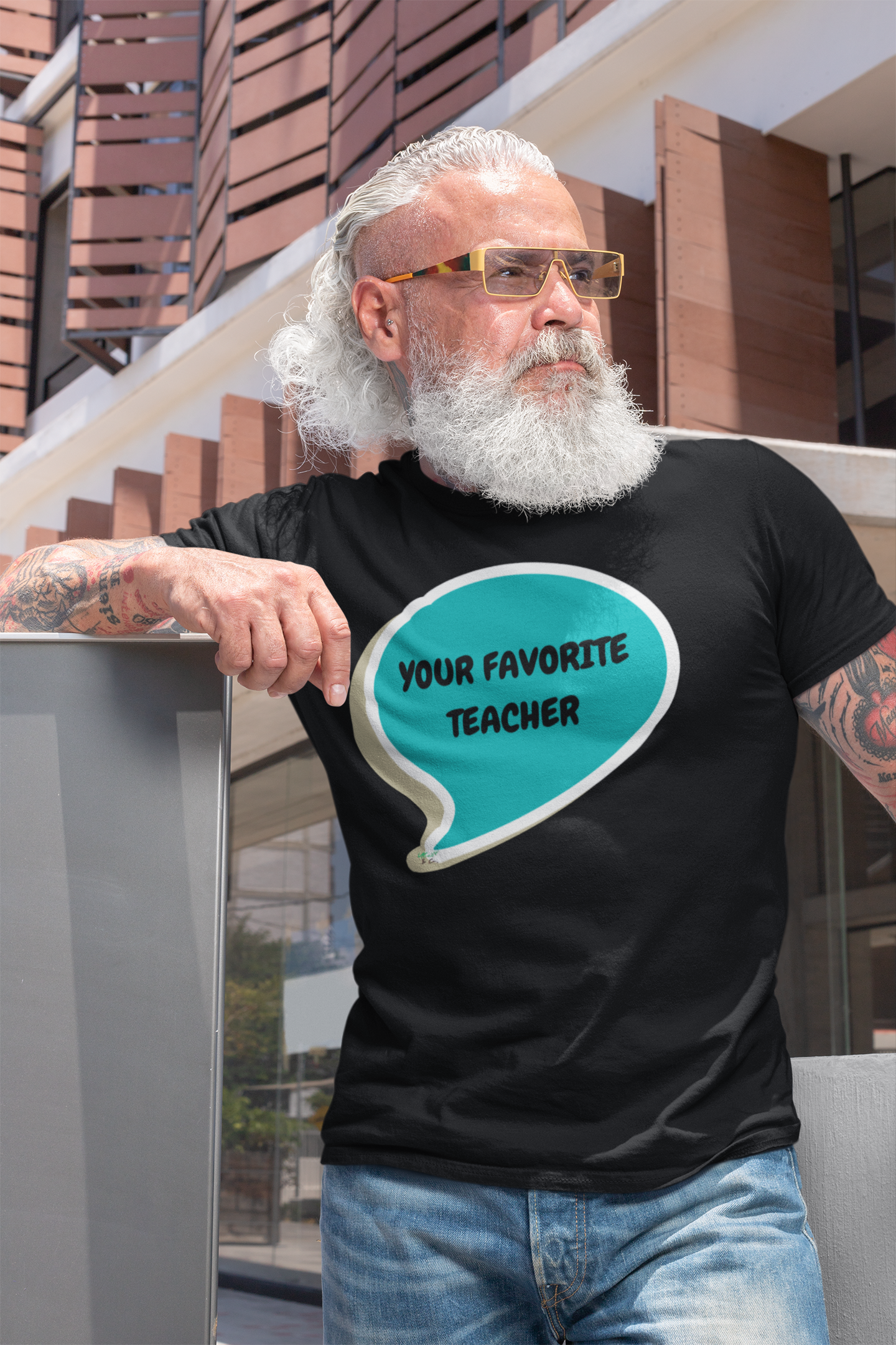 YOUR FAVORITE TEACHER T-SHIRT IN SPEECH BUBBLE UNISEX TSHIRT GRAPHIC TEES FUNNY SAYINGS T SHIRT SARCASTIC SAYINGS T-SHIRT SARCASM TEES GIFTS FOR WOMEN GIFT FOR MEN