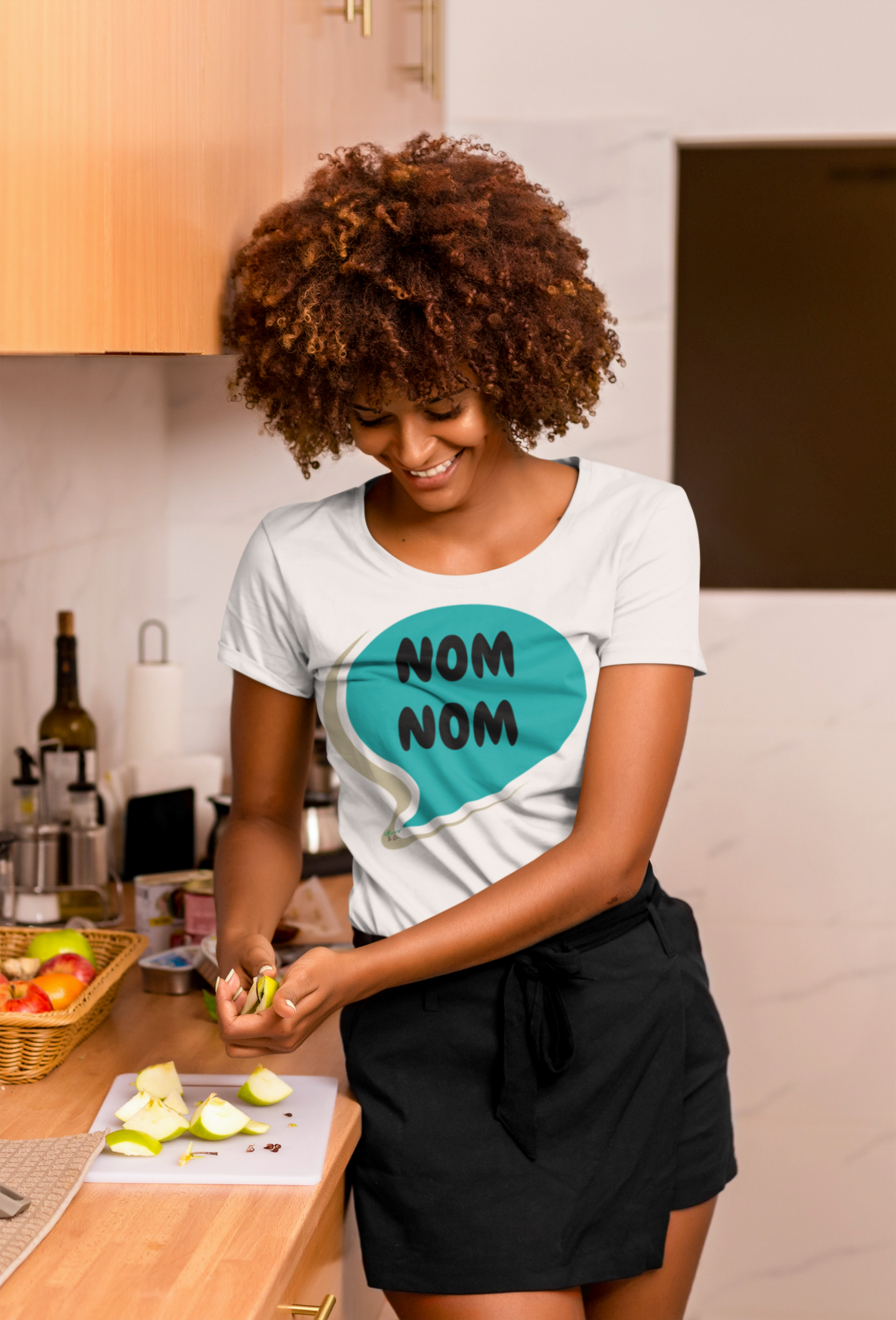 NOM NOM T-SHIRT IN SPEECH BUBBLE UNISEX TSHIRT FUNNY SAYINGS T SHIRT SARCASTIC SAYINGS T-SHIRT SARCASM TEES