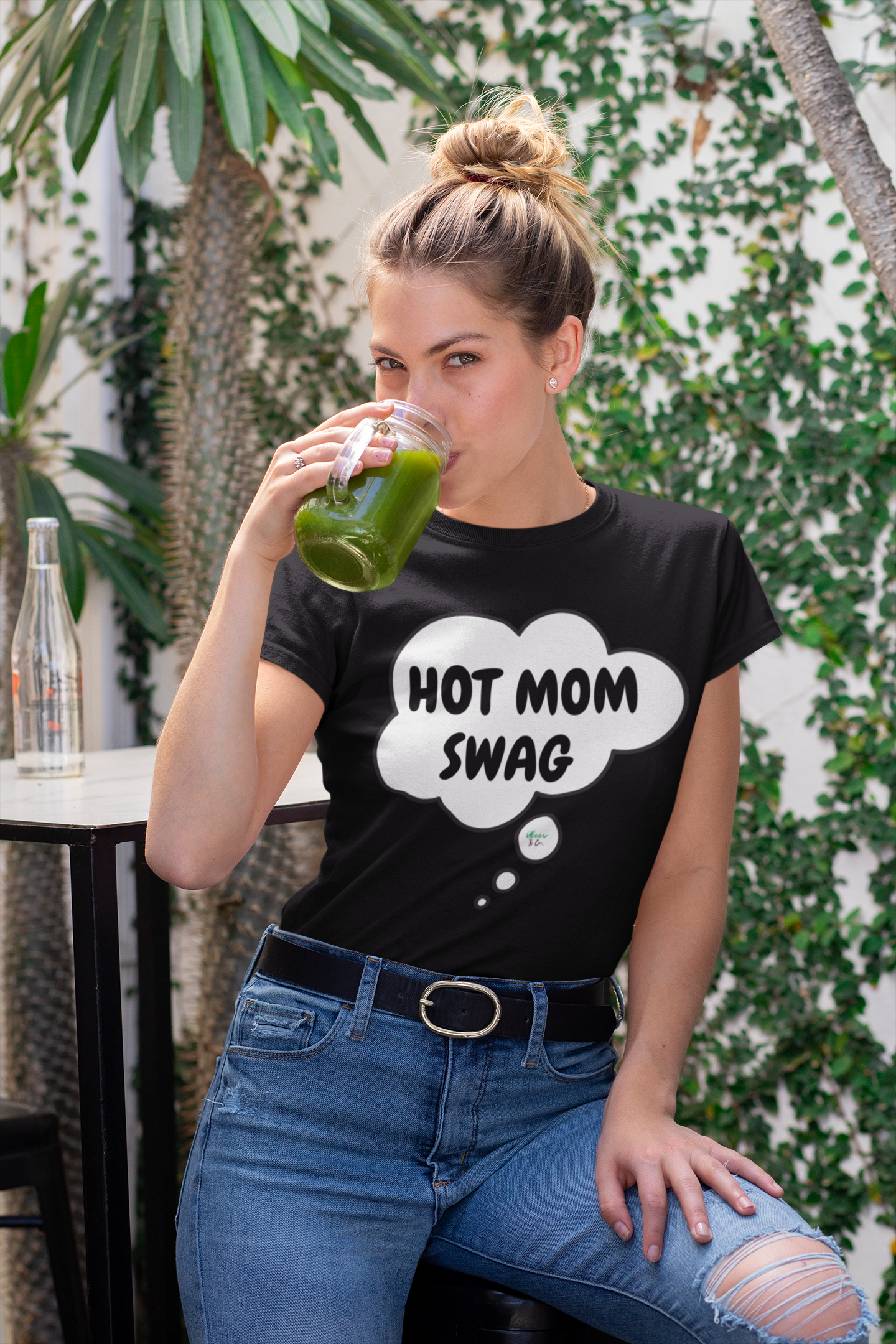 HOT MOM SWAG T-SHIRT IN THOUGHT BUBBLE UNISEX TSHIRT FUNNY SAYINGS T SHIRT SARCASTIC SAYINGS T-SHIRT SARCASM TEES