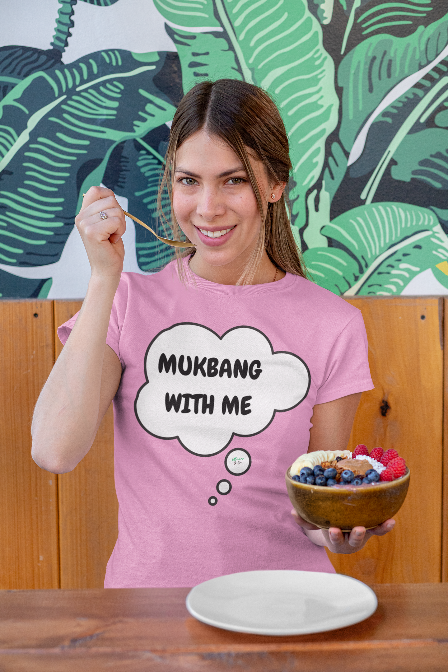 MUKBANG WITH ME IN THOUGHT BUBBLE GRAPHIC UNISEX T-SHIRT SARCASTIC SHIRTS SARCASM TEES FUNNY TEES FOR WOMAN SHIRTS GIFTS HILARIOUS SHIRTS FOR MEN AND WOMEN