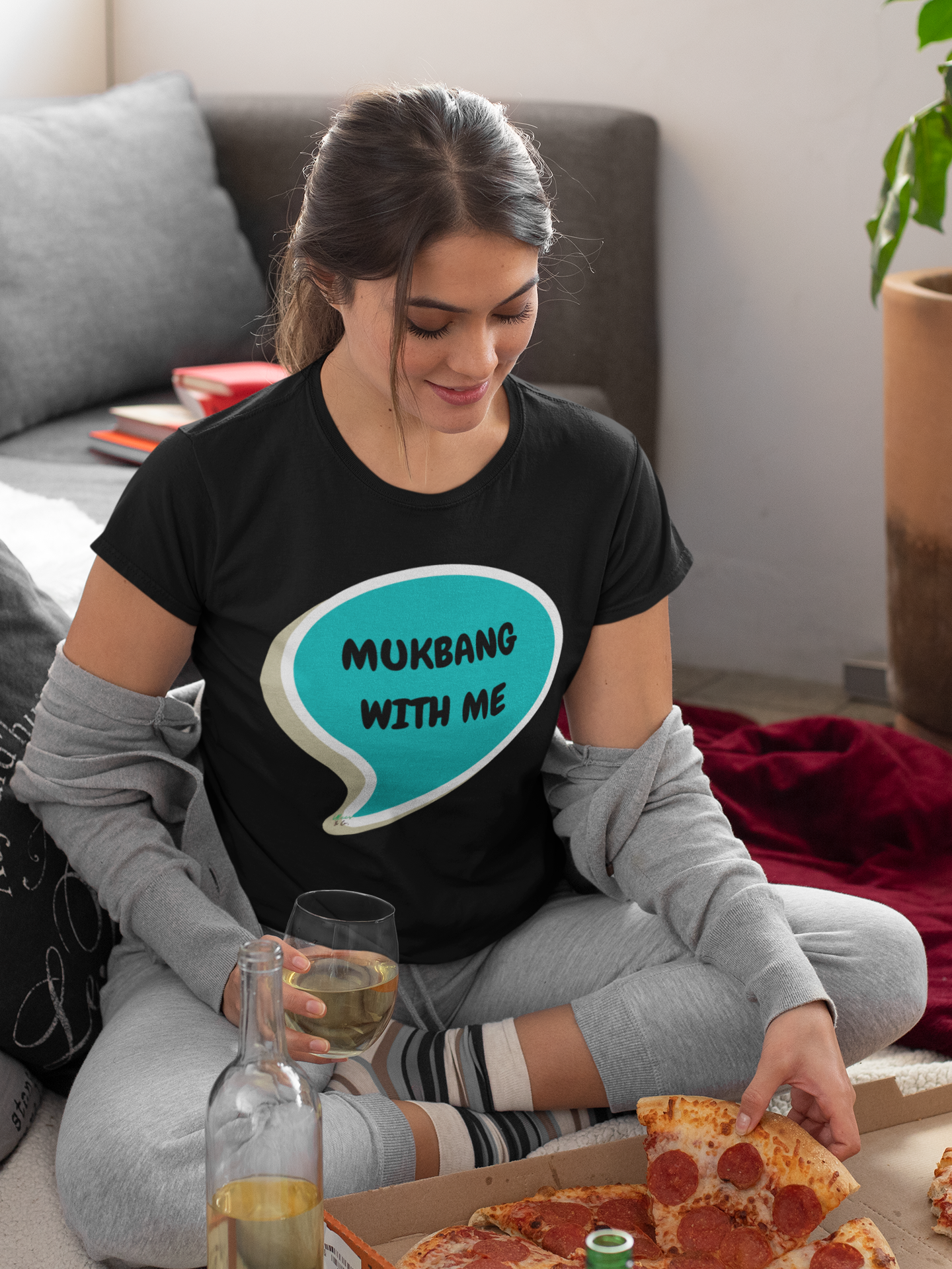 MUKBANG WITH ME IN SPEECH BUBBLE GRAPHIC UNISEX T-SHIRT SARCASTIC SHIRTS SARCASM TEES FUNNY TEES FOR WOMAN SHIRTS GIFTS HILARIOUS SHIRTS FOR MEN AND WOMEN