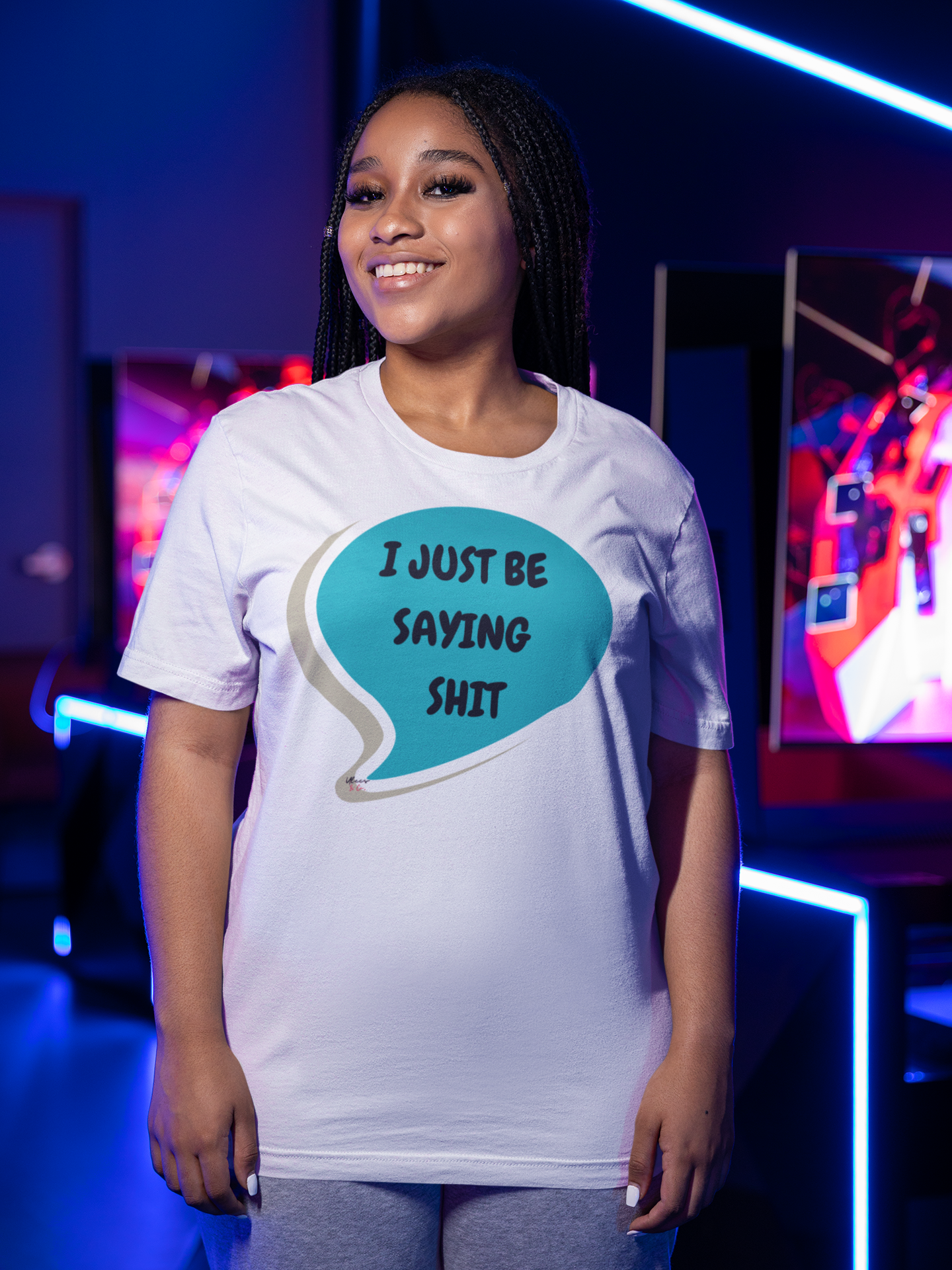 I JUST BE SAYING SHIT T-SHIRT IN SPEECH BUBBLE UNISEX TSHIRT FUNNY SAYINGS T SHIRT SARCASTIC T-SHIRT GIFT