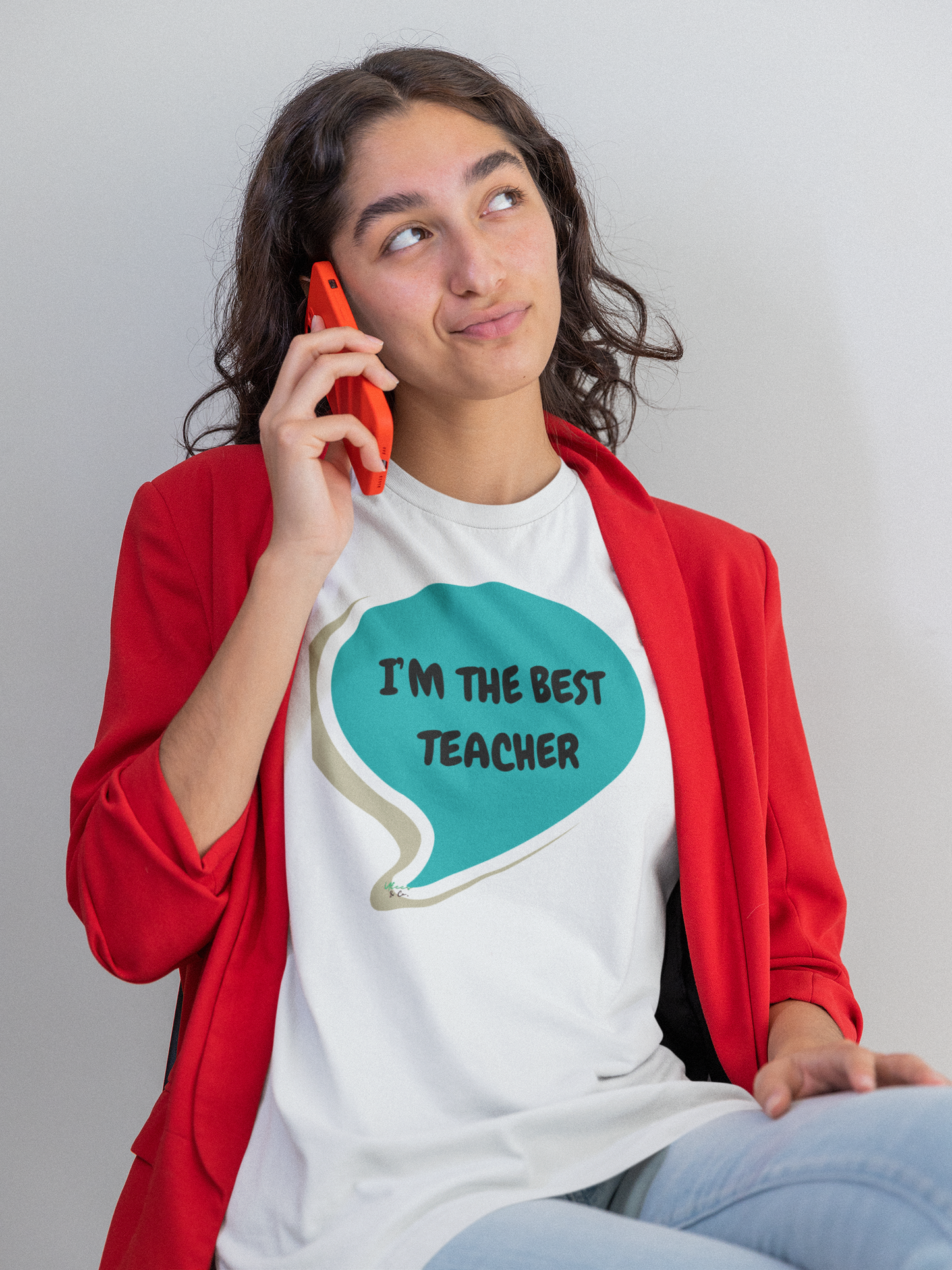 I'M THE BEST TEACHER T-SHIRT IN SPEECH BUBBLE UNISEX TSHIRT GRAPHIC TEES FUNNY SAYINGS T SHIRT SARCASTIC SAYINGS T-SHIRT SARCASM TEES GIFTS FOR WOMEN GIFT FOR MEN