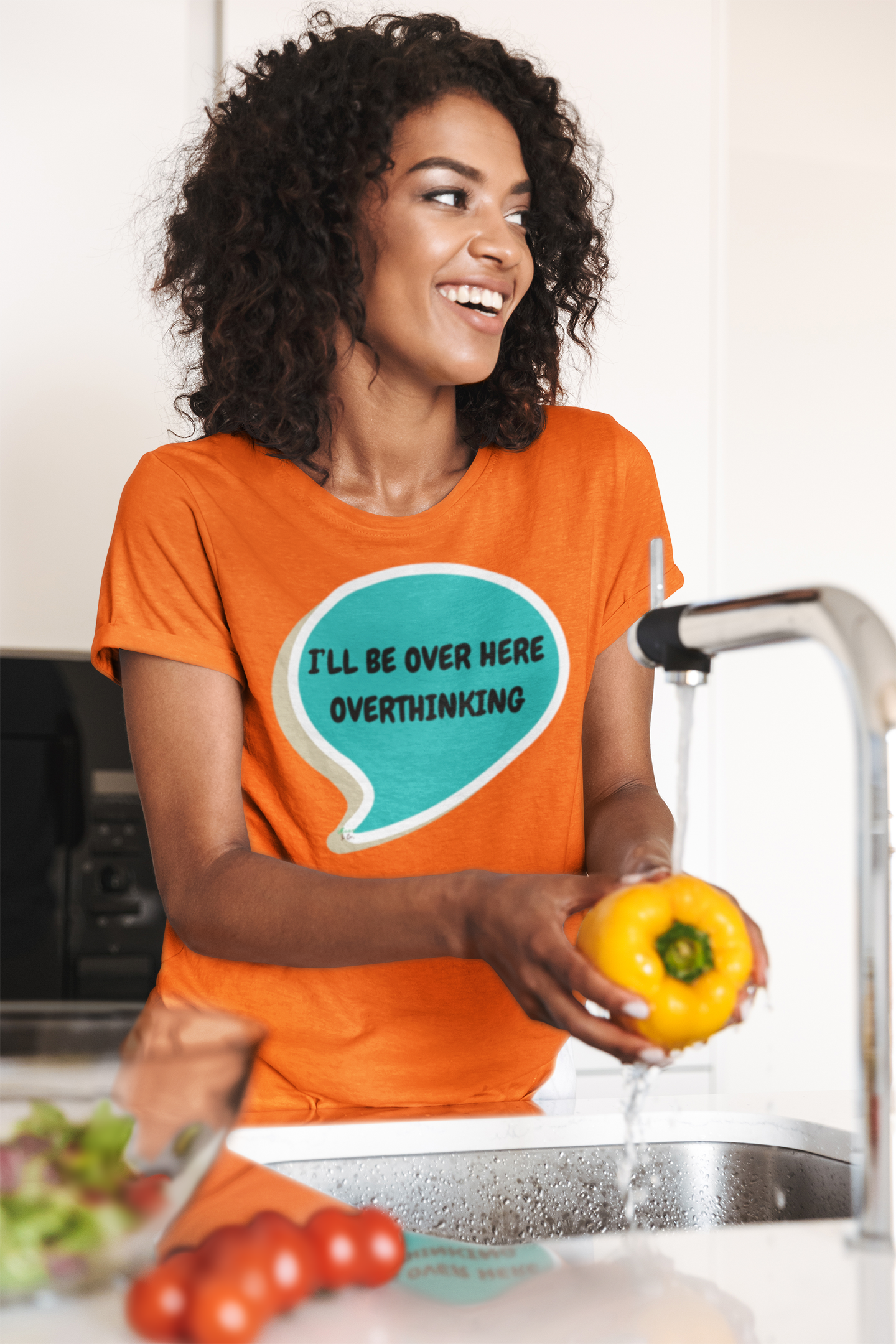 I'LL BE OVER HERE OVERTHINKING T-SHIRT IN SPEECH BUBBLE UNISEX TSHIRT FUNNY SAYINGS T SHIRT SARCASTIC SAYINGS T-SHIRT SARCASM TEES