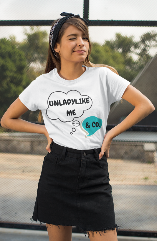 UNLADYLIKE ME & CO. BRAND LOGO T-SHIRT LOGO BRAND SHIRTS FOR WOMEN SHOP LOGO TSHIRTS FOR MEN