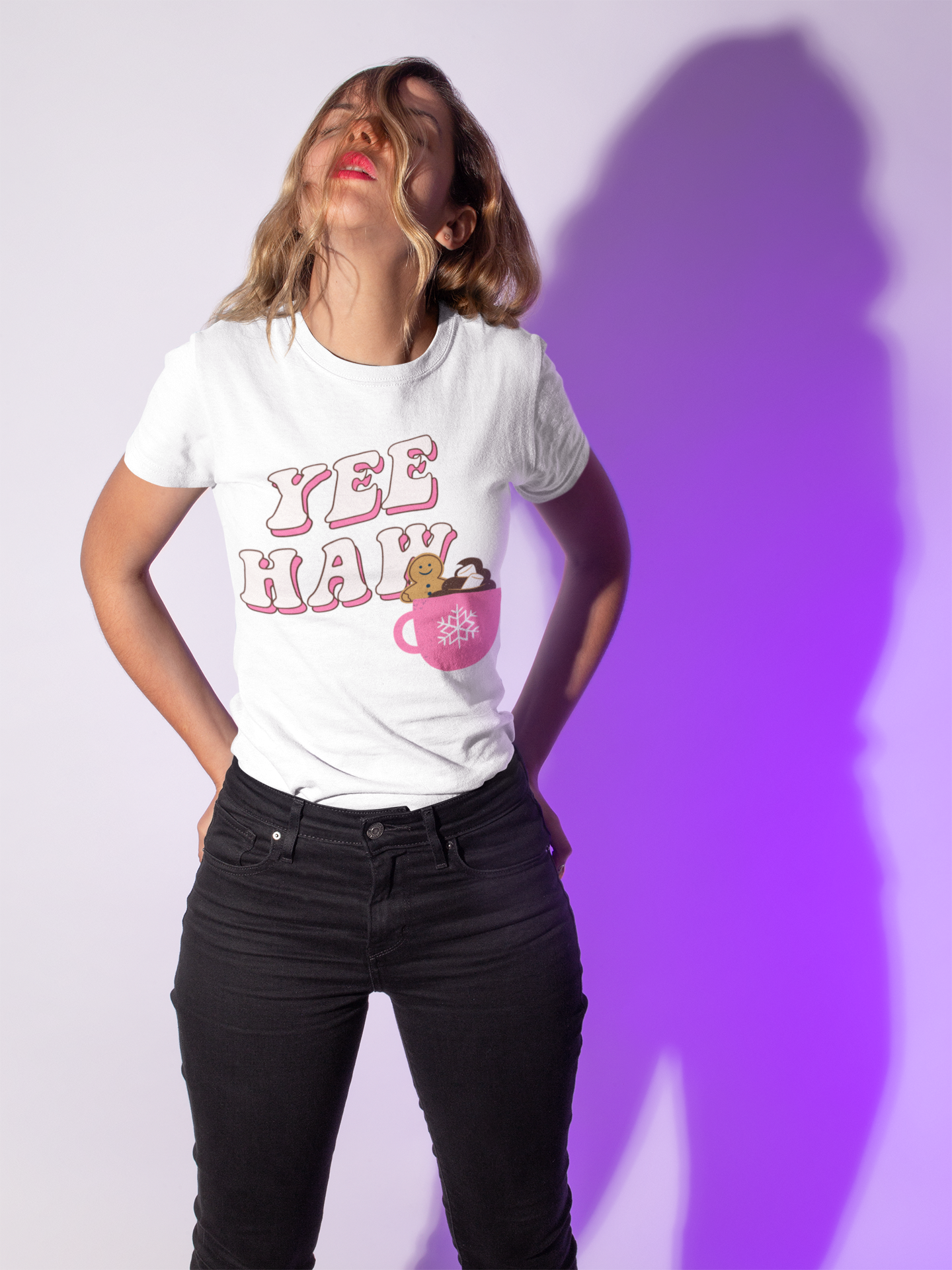 YEE HAW GINGERBREAD MAN T-SHIRT IN GRAPHIC UNISEX TSHIRT FUNNY SAYINGS T SHIRT SARCASTIC SAYINGS T-SHIRT SARCASM TEES GIFTS FOR WOMEN GIFT FOR MEN