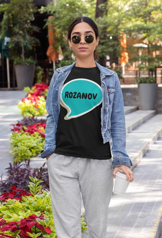 ROZANOV T-SHIRT IN SPEECH BUBBLE GRAPHIC UNISEX T-SHIRT HEATED RIVALRY GIFT SHIRTS SHANE HOLLANDER TEE FOR WOMEN FOR MEN HOCKEY PLAYER SHIRTS FOR GIFTS JERSEY NUMBER T-SHIRT